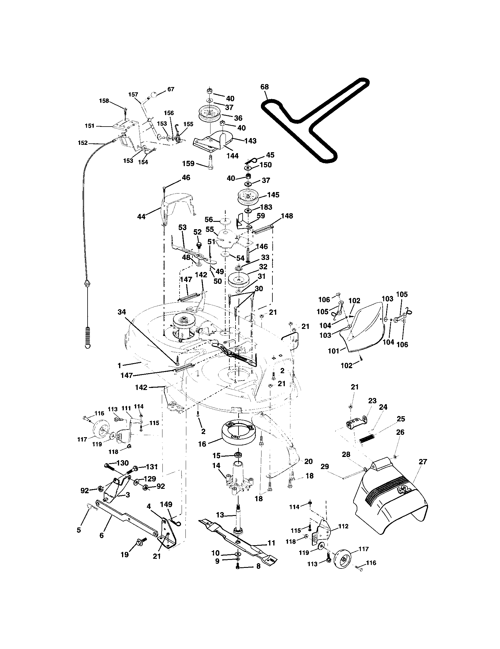 Craftsman 917272910 mower deck diagram