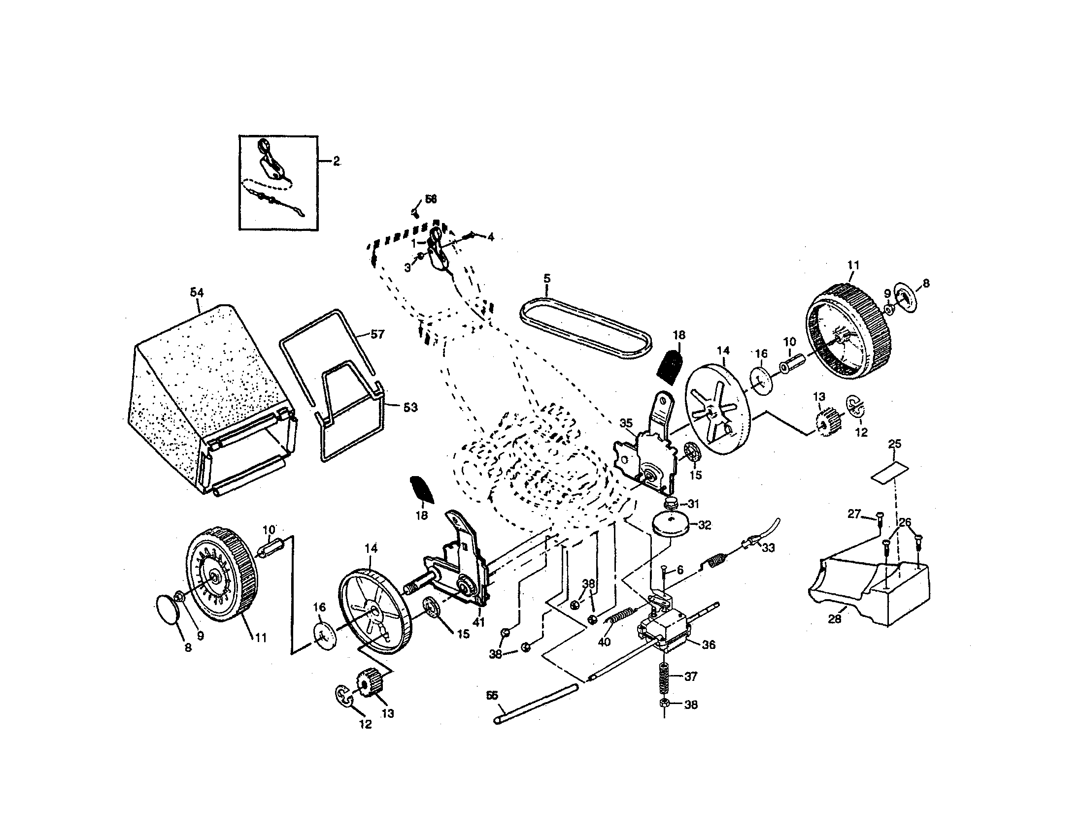 Craftsman 917372911 wheels/tires/bag diagram