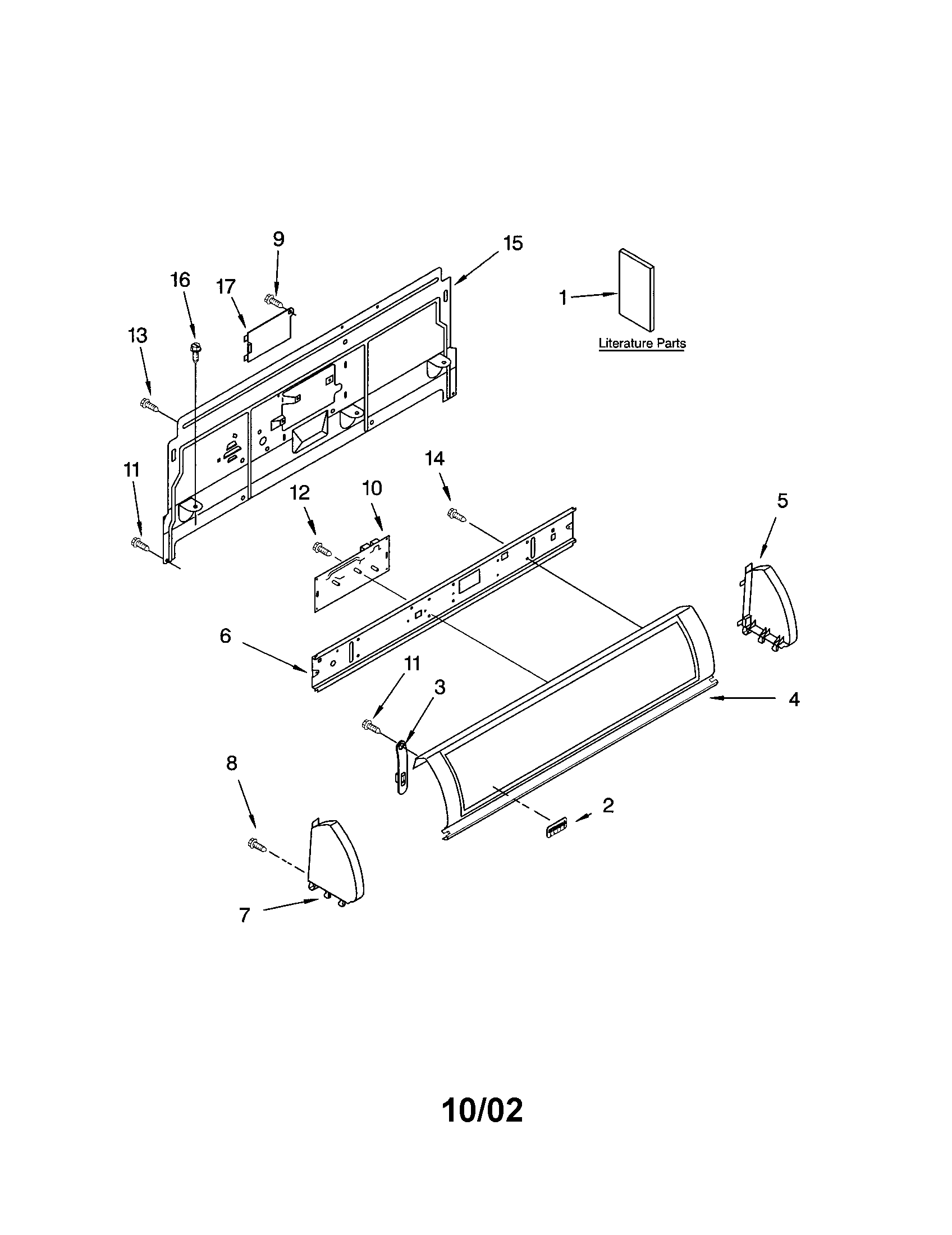 Kenmore 11064086200 console panel diagram