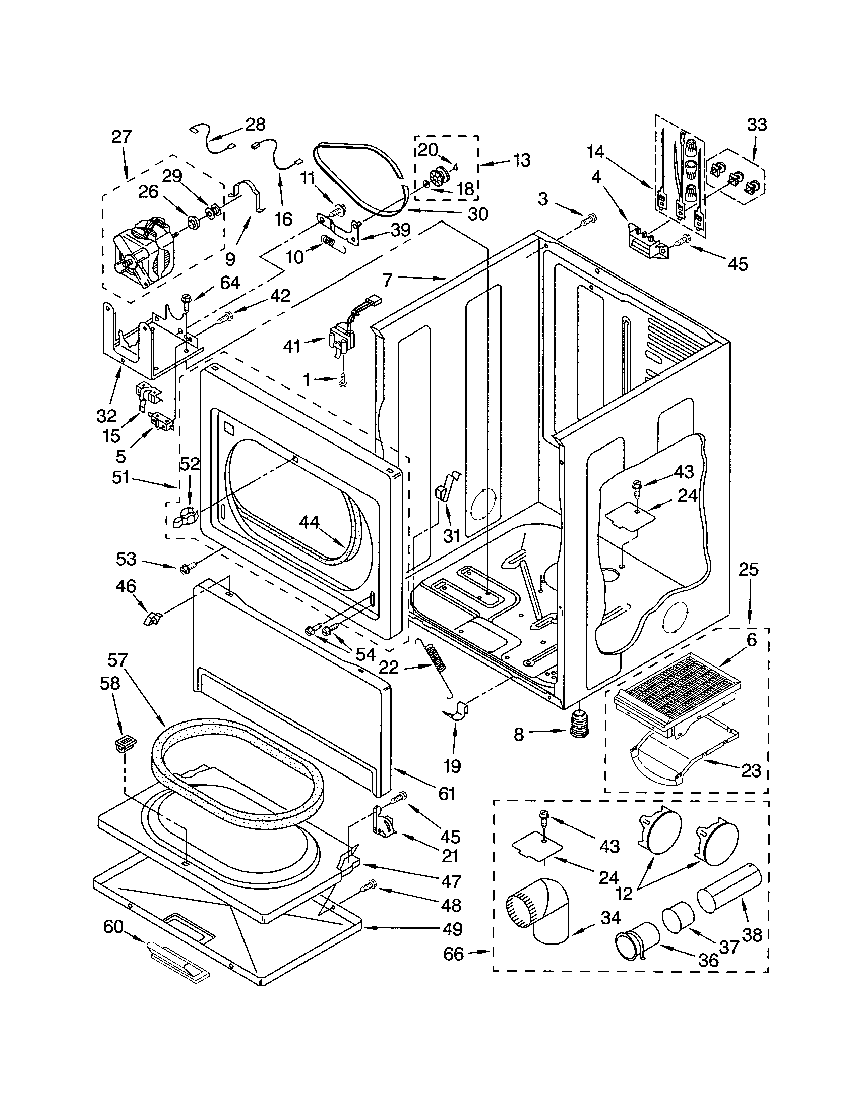 Kenmore 11064086200 cabinet diagram