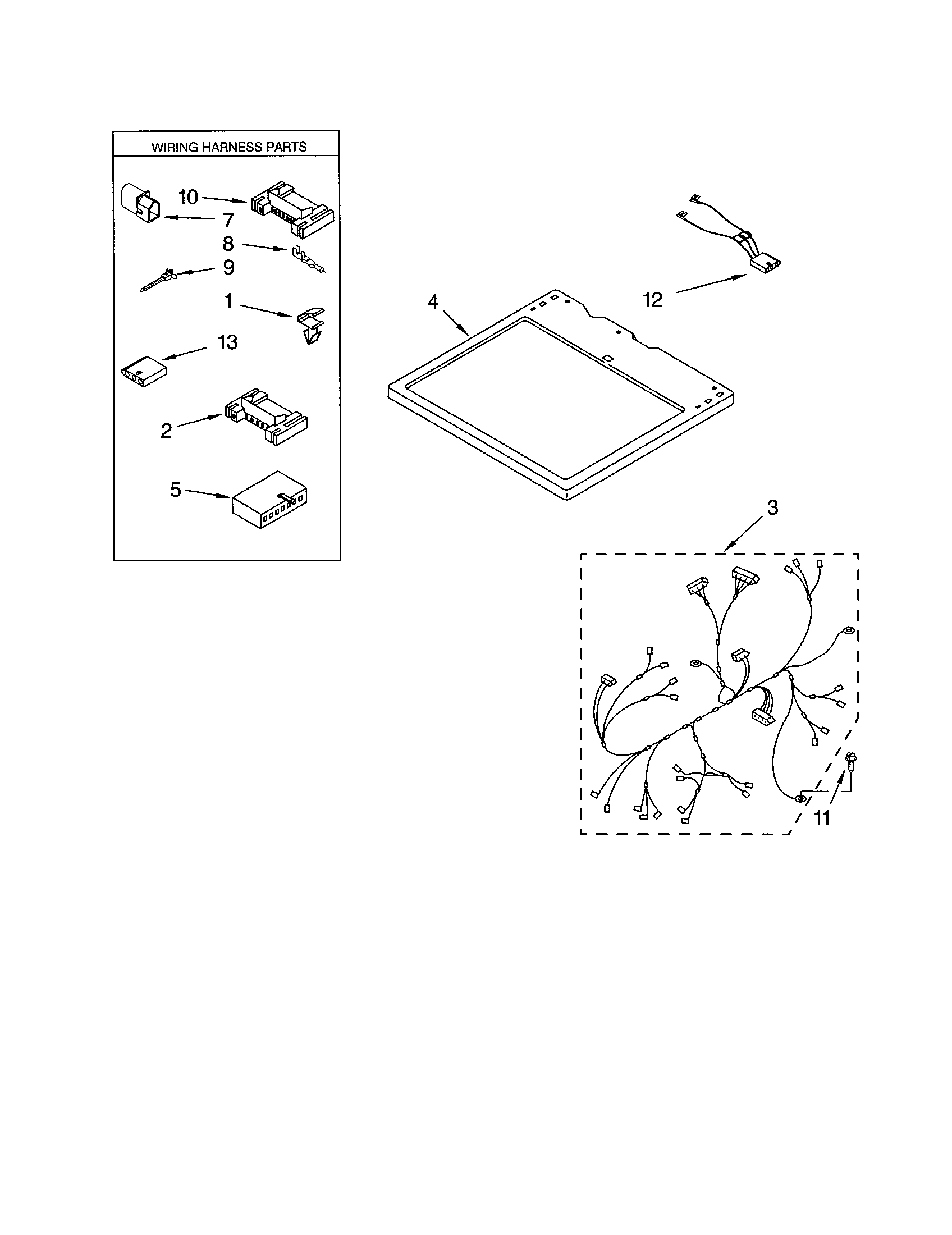 Kenmore 11064086200 dryer top diagram