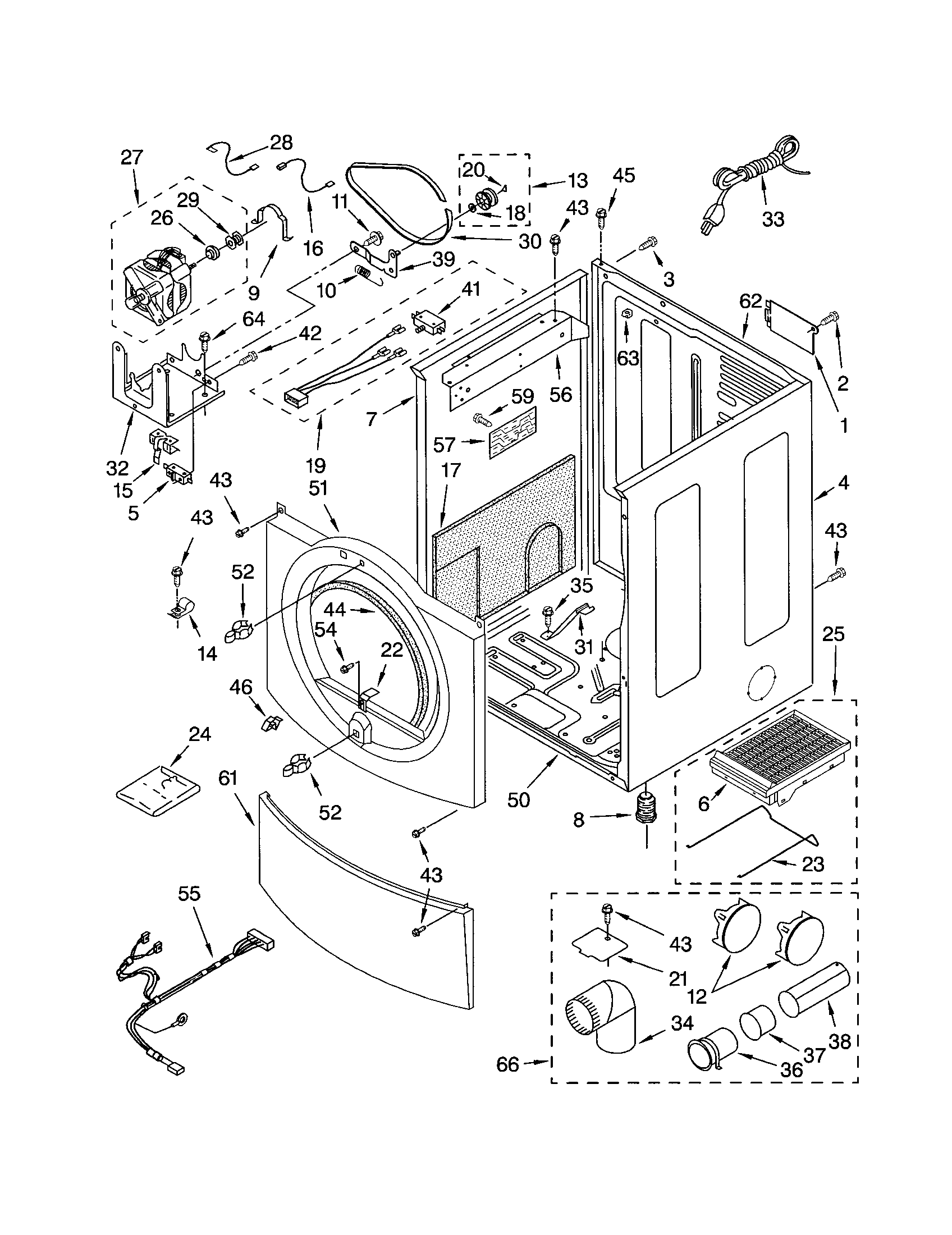 Kenmore 11094832200 cabinet diagram