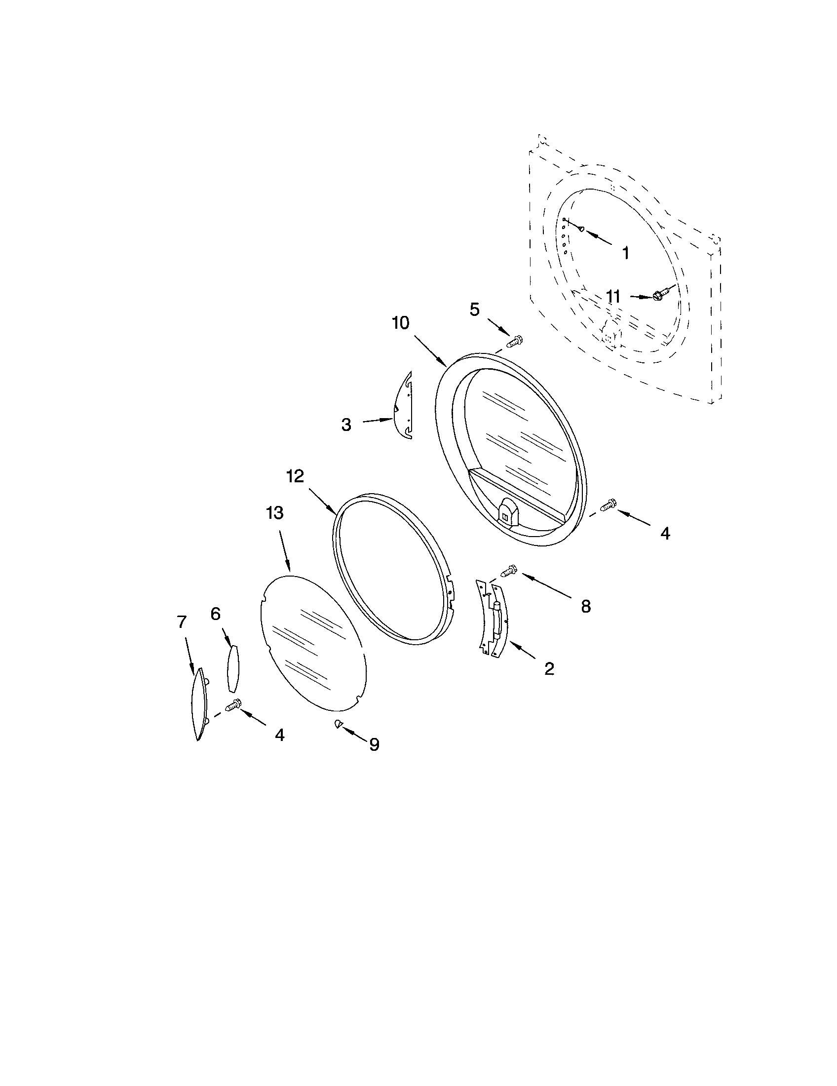 Kenmore 11094832200 door diagram