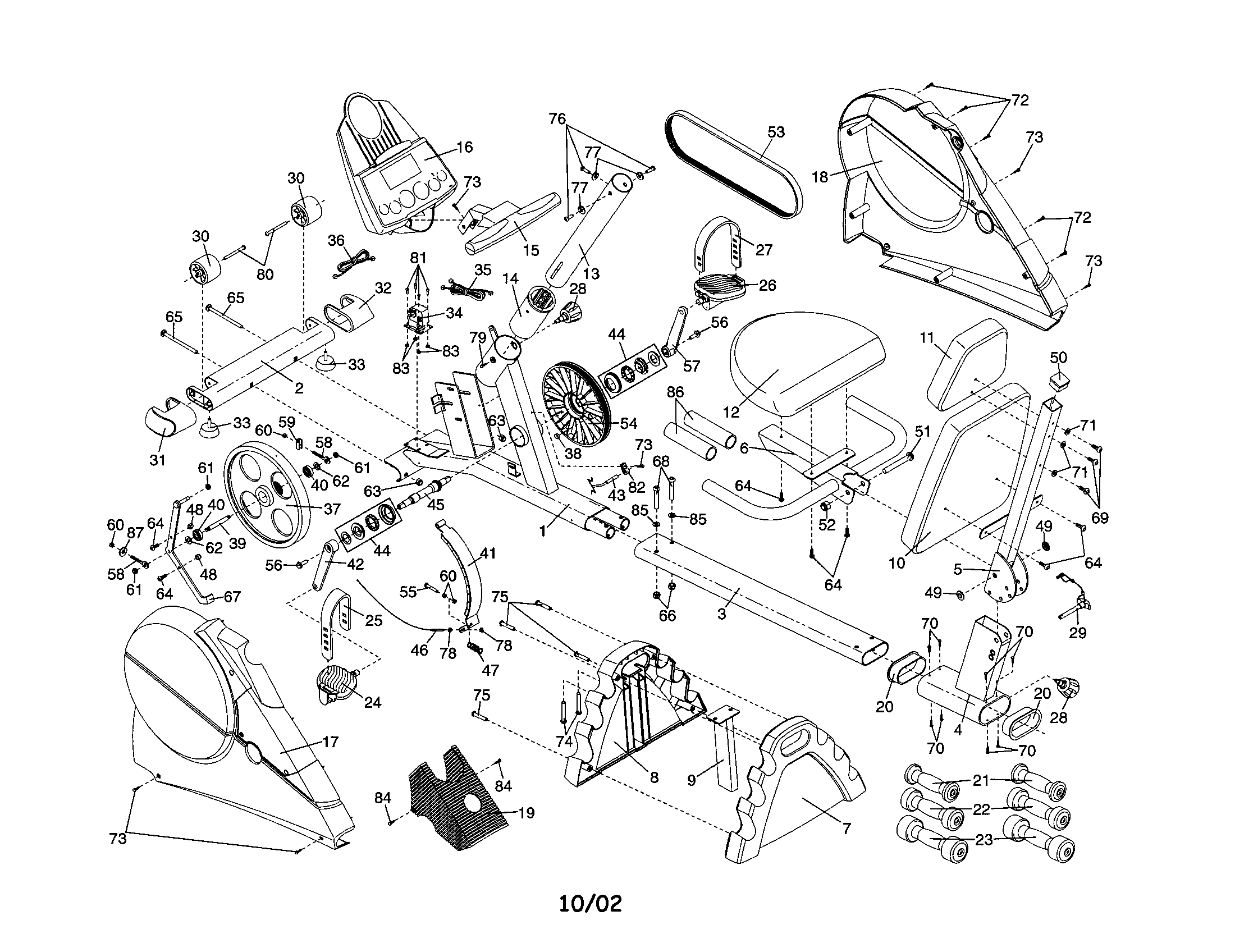 Proform PFEX39912 cross trainer 970 diagram