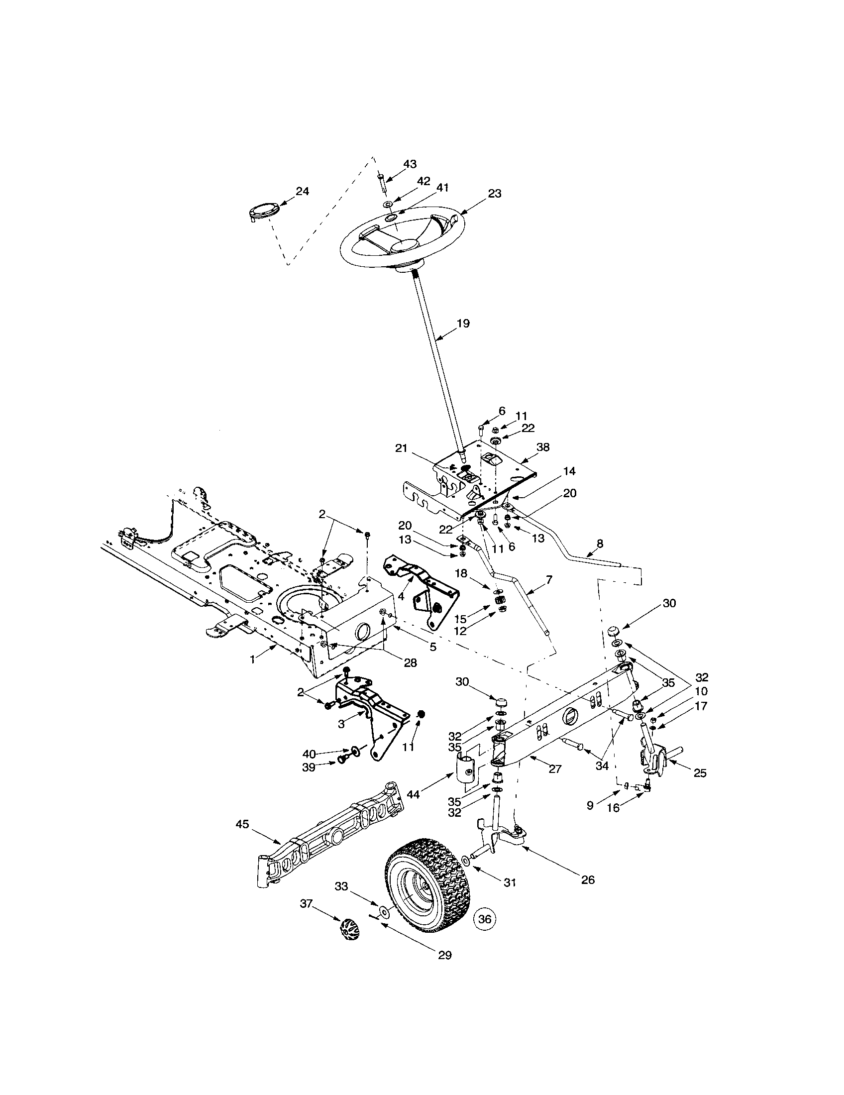 Craftsman 247274320 lower frame/steering diagram