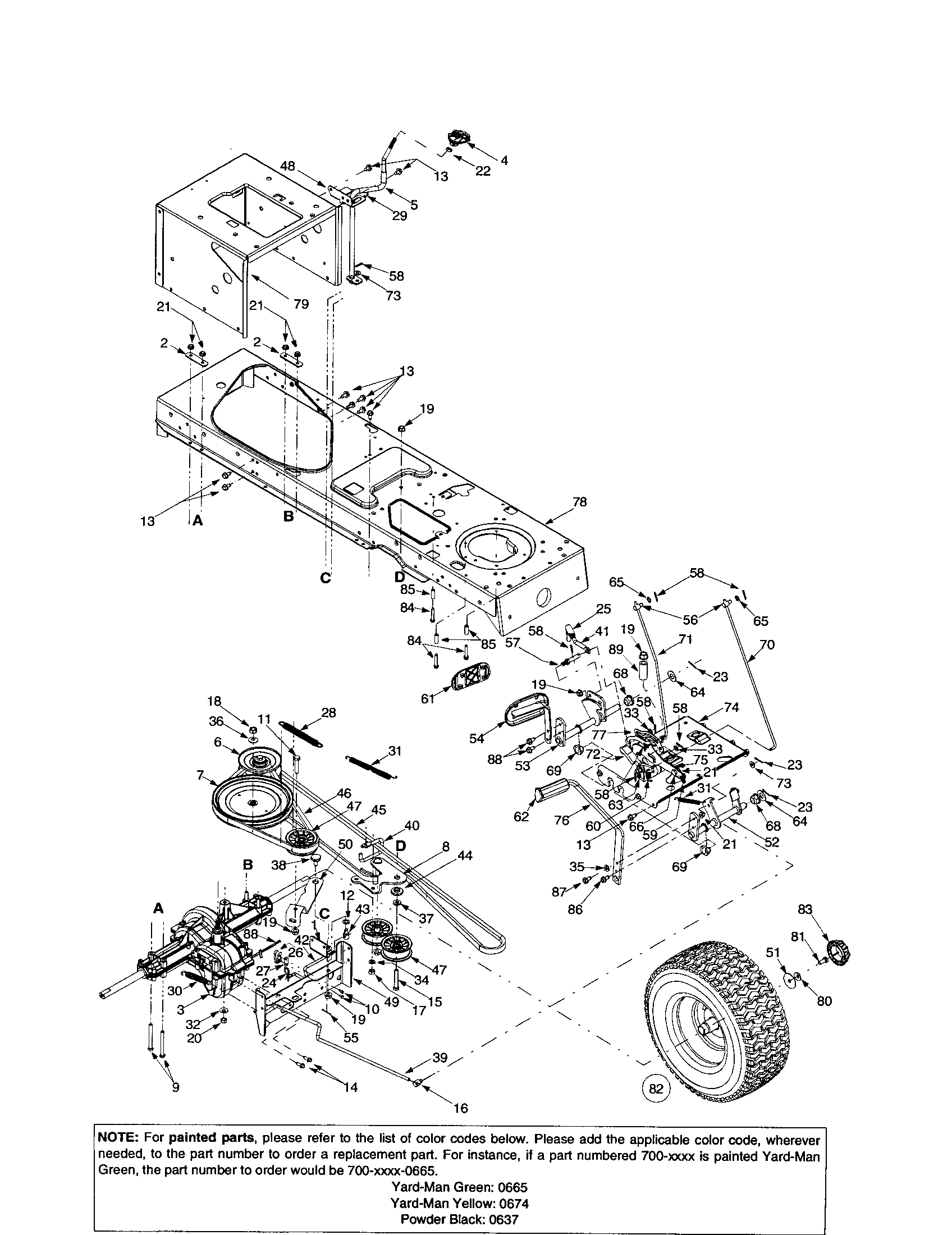 Craftsman 247274320 shift lever support diagram
