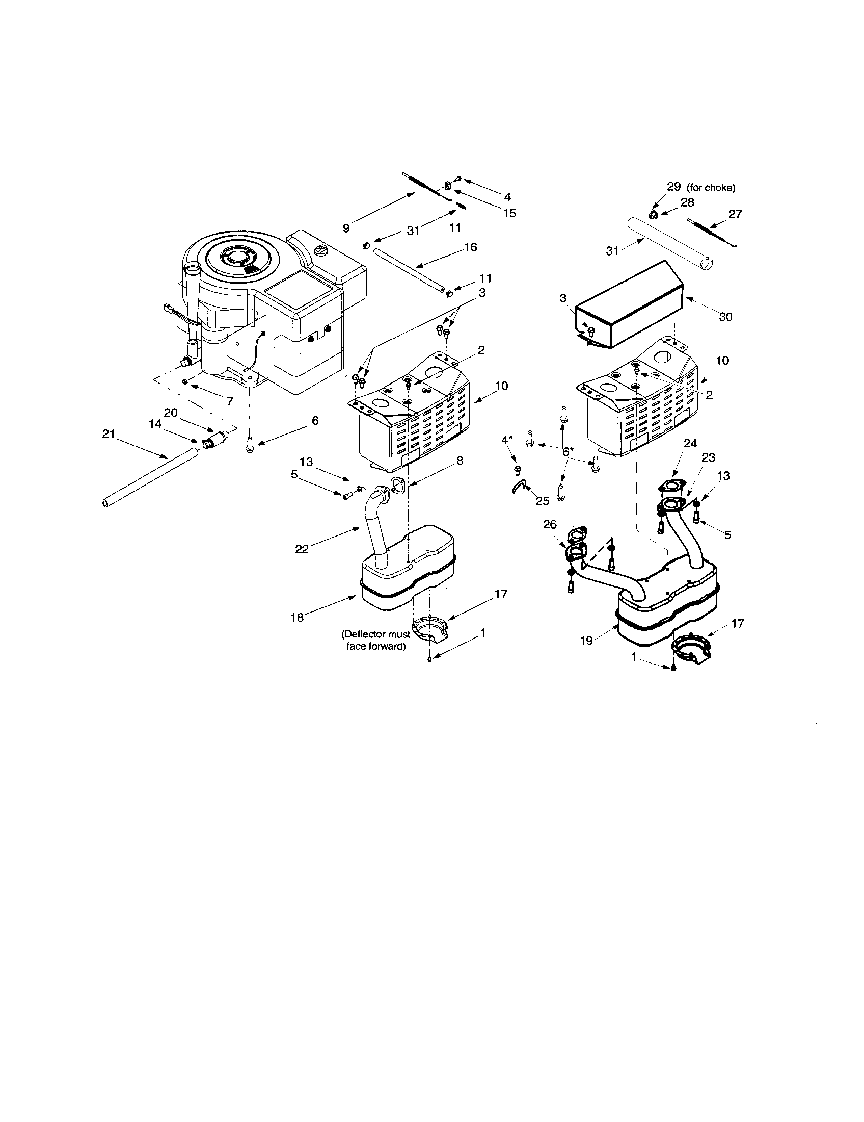 Craftsman 247274320 muffler and muffler heat shaft diagram