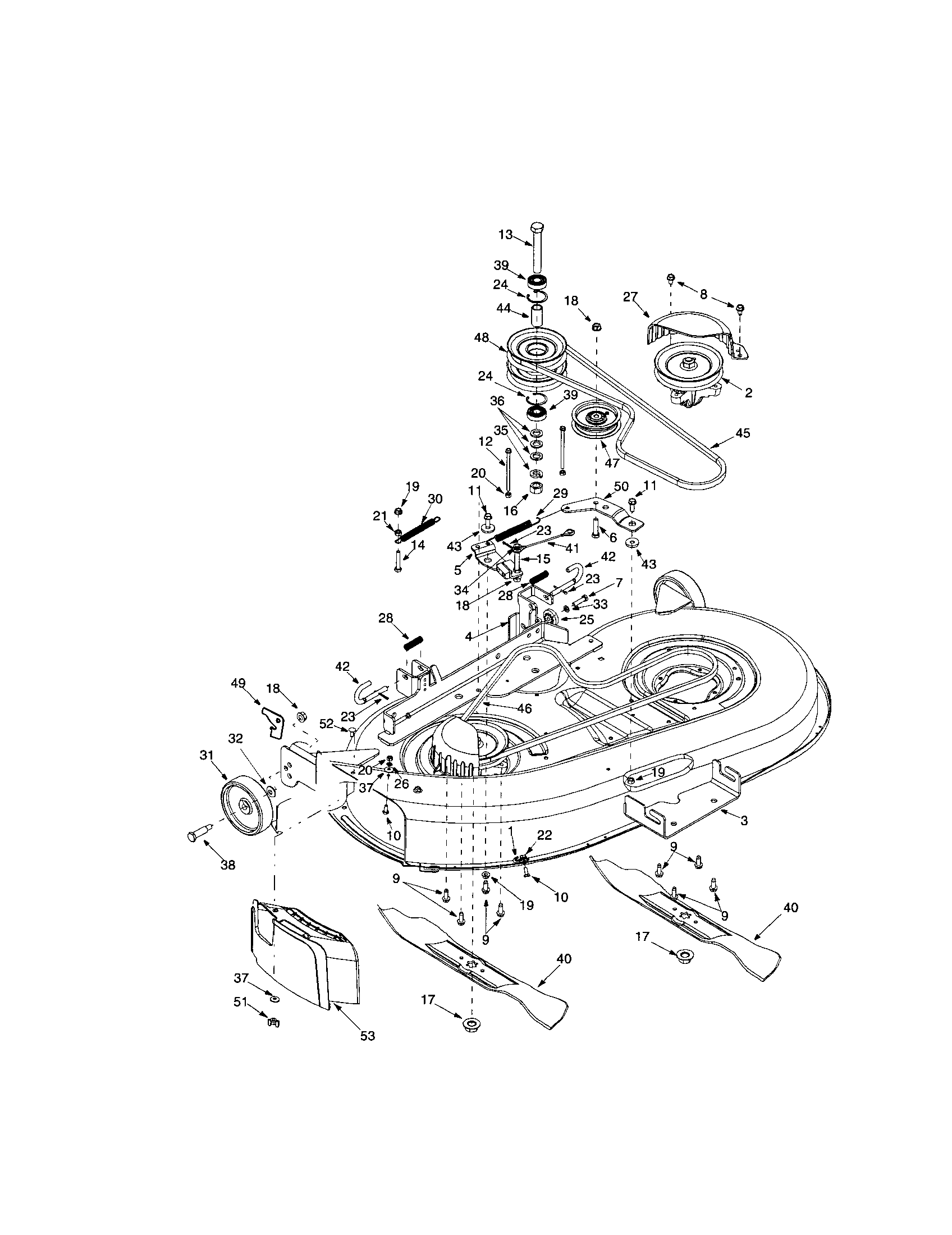 Craftsman 247274320 deck and brake assemblies diagram