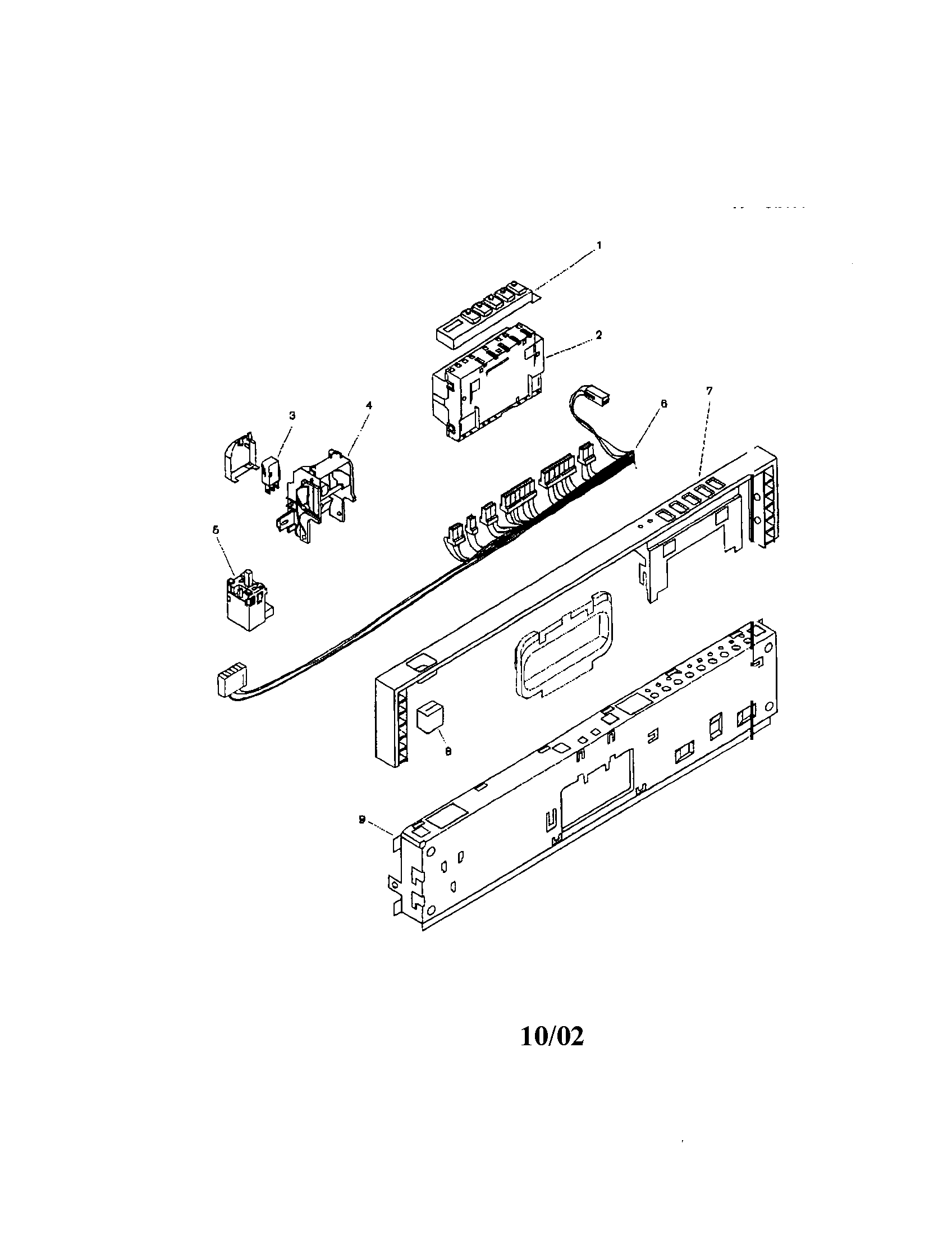 Bosch SHU9925UC/12 fascia panel diagram