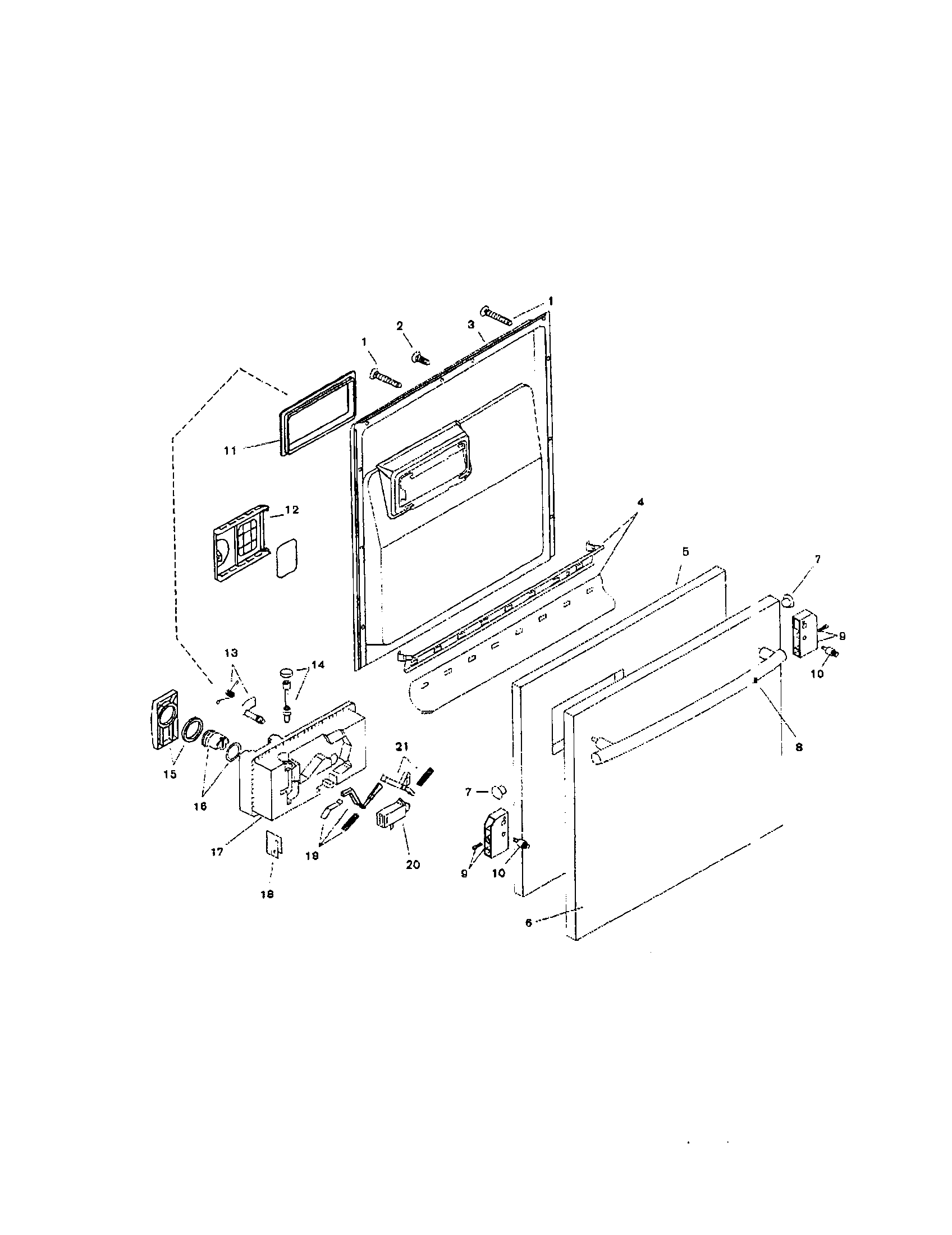 Bosch SHU9925UC/12 door assembly diagram