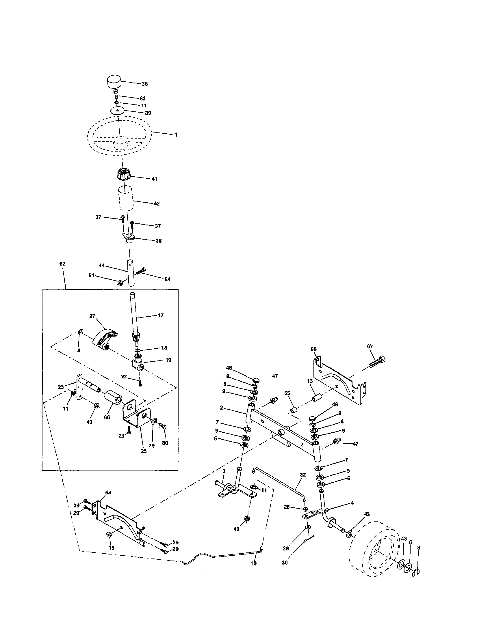 Poulan 917279710 steering assembly diagram