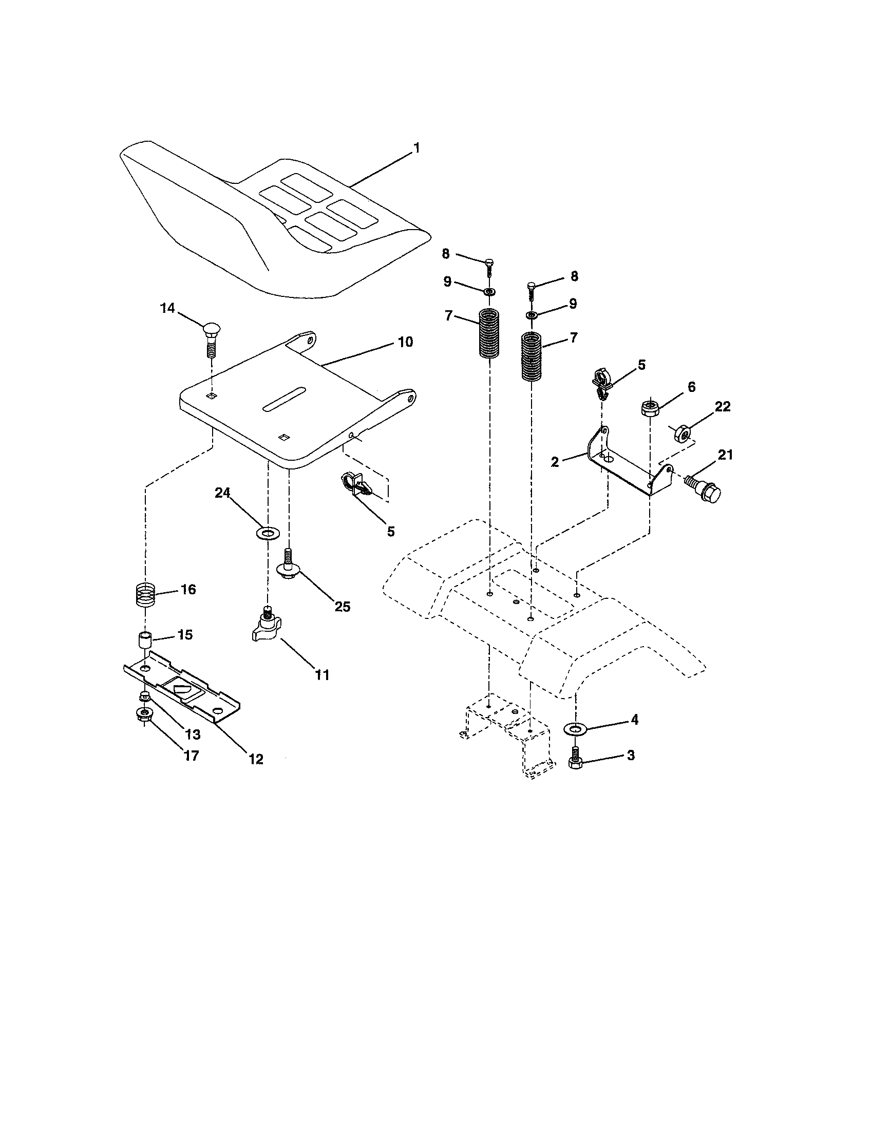 Poulan 917279710 seat assembly diagram