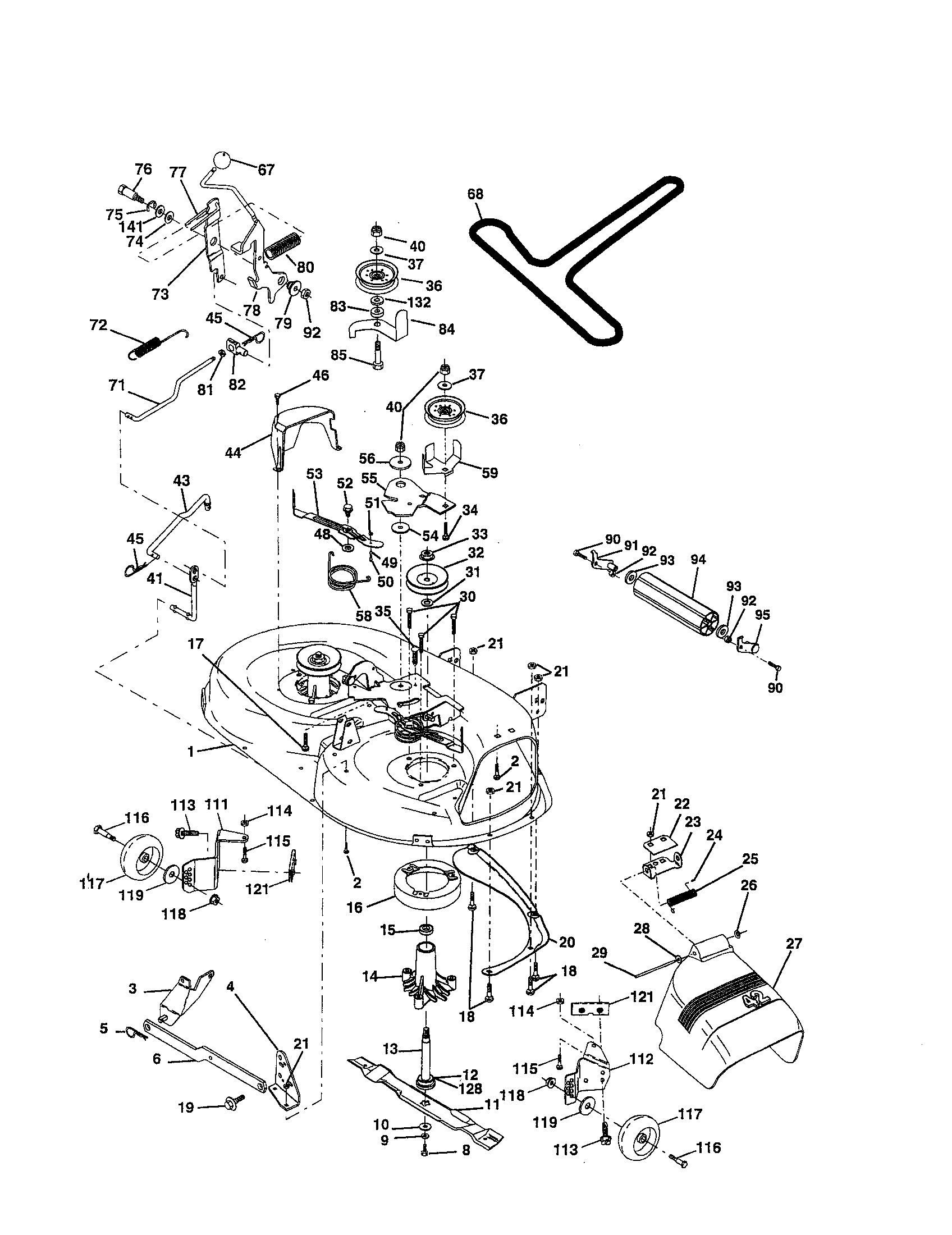 Poulan 917279710 mower deck diagram