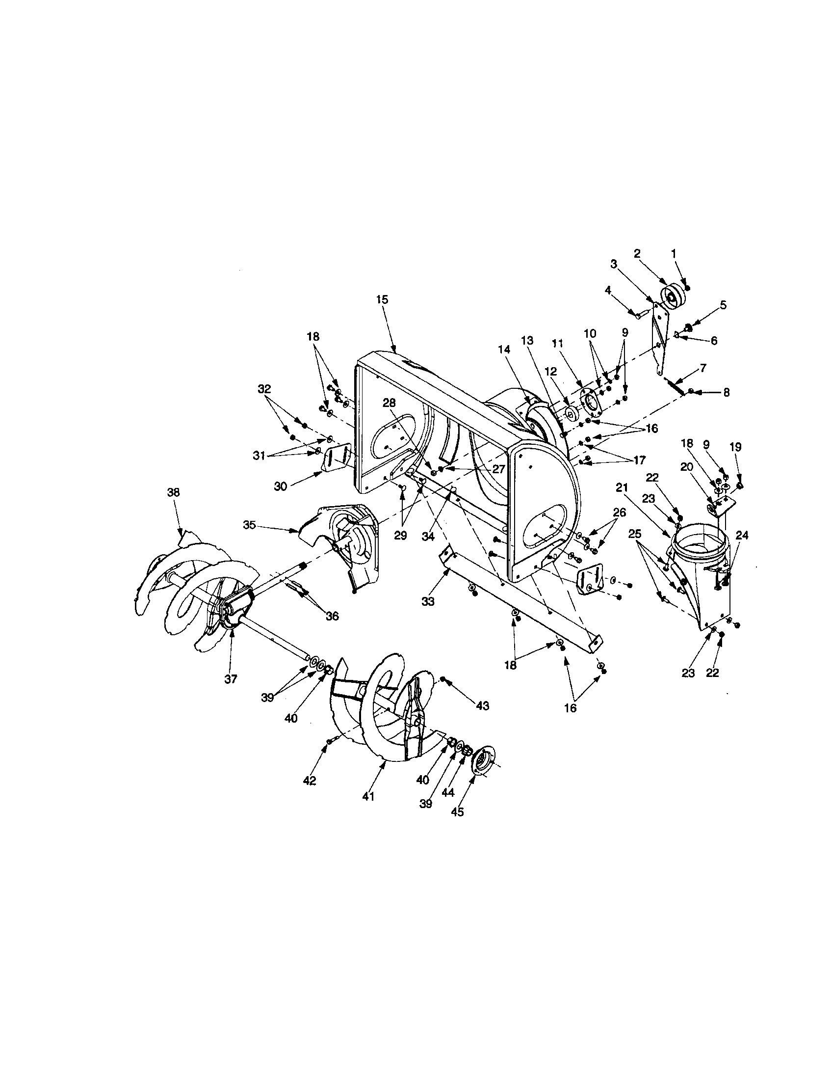 Craftsman 24788347 blower housing diagram