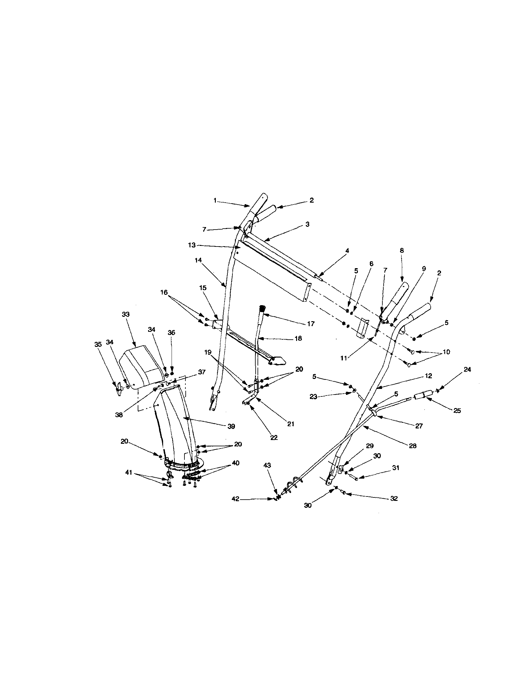 Craftsman 24788347 handle assembly diagram