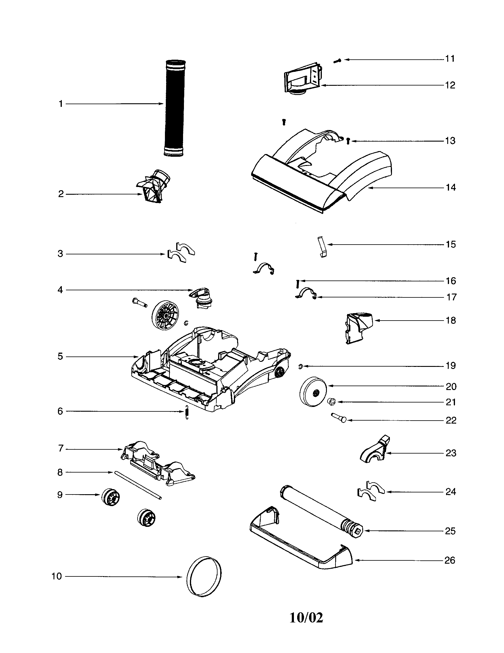 Eureka 5740A-1 base/hood diagram