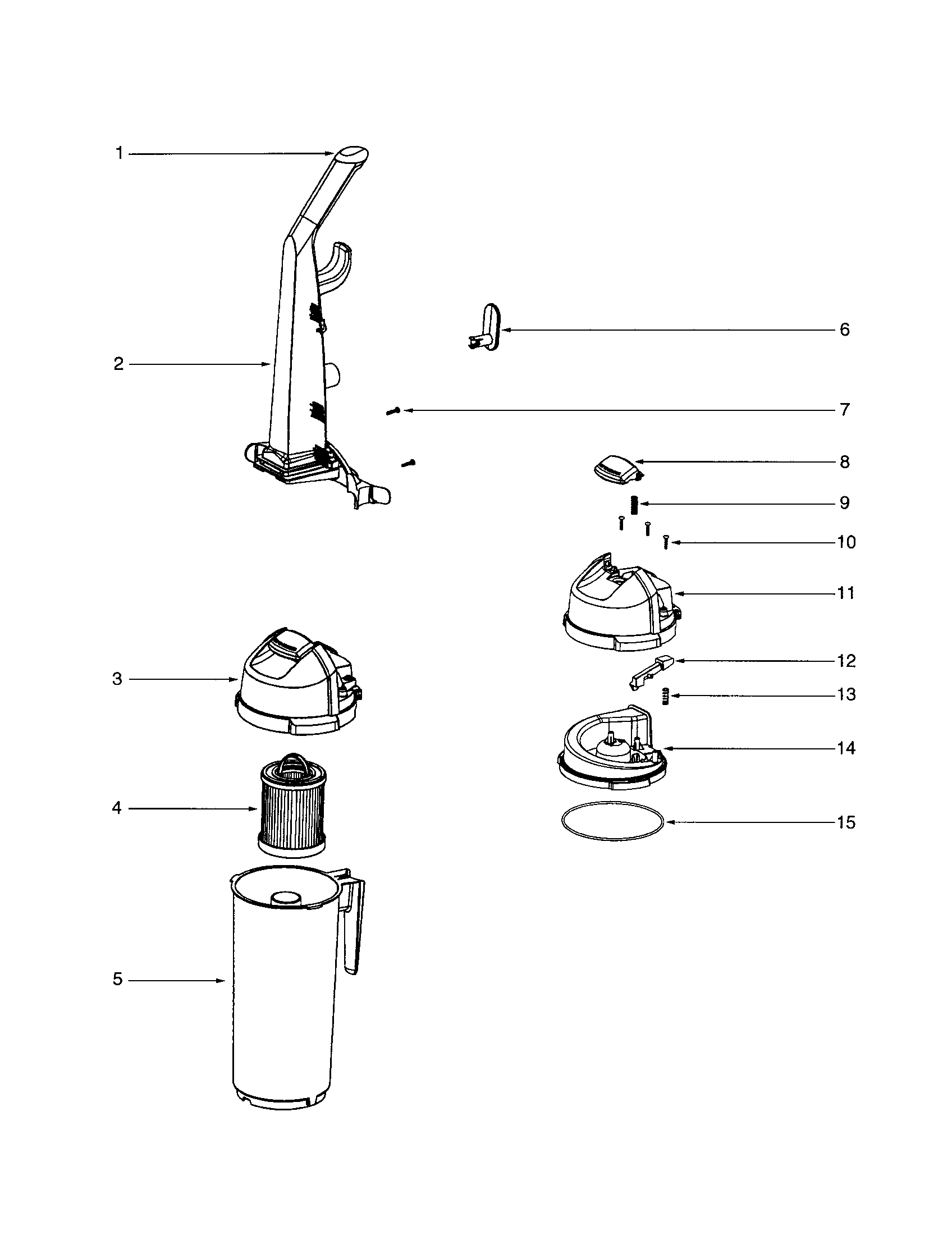 Eureka 5740A-1 handle/cyclone diagram