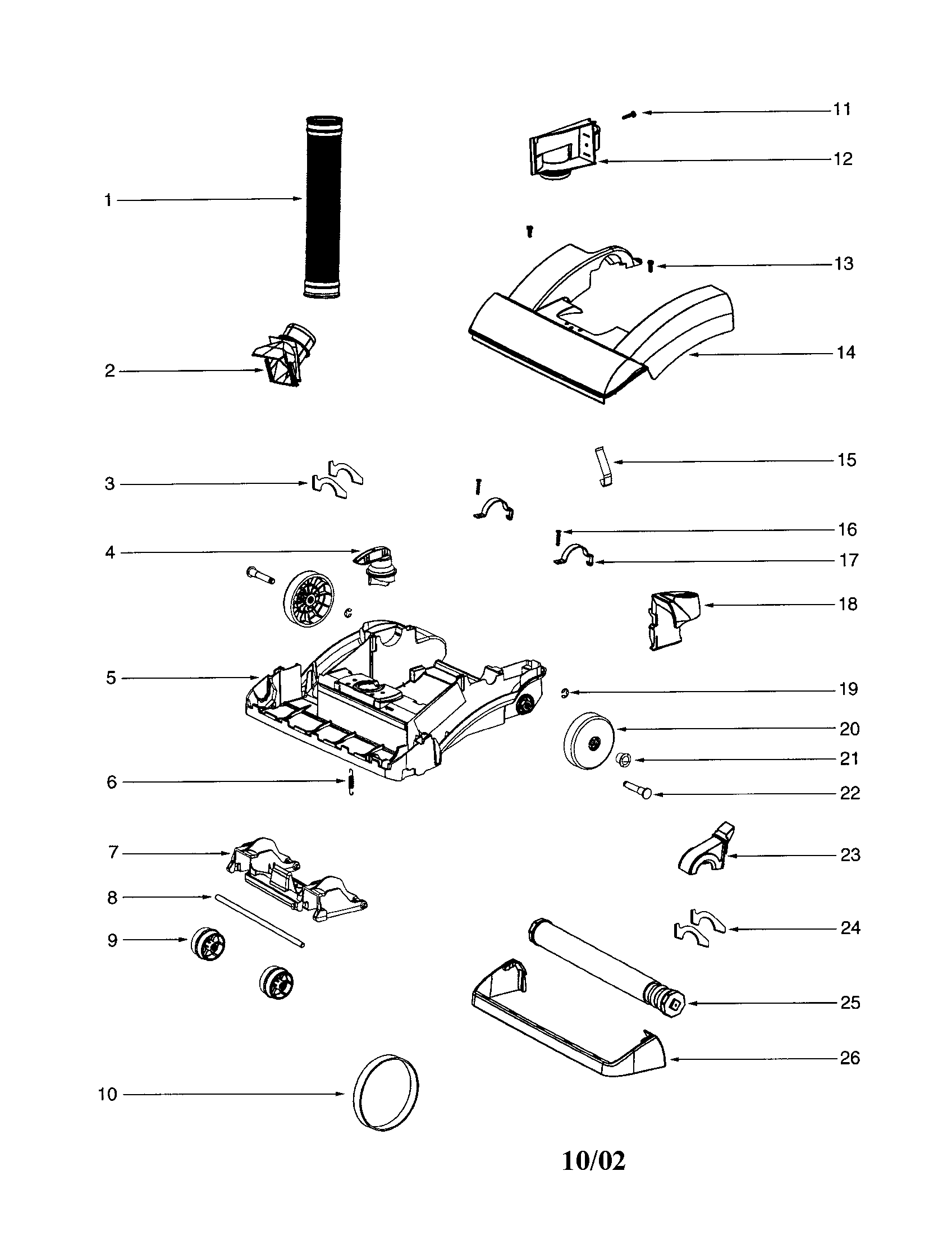 Eureka 5810A-1 base/hood diagram