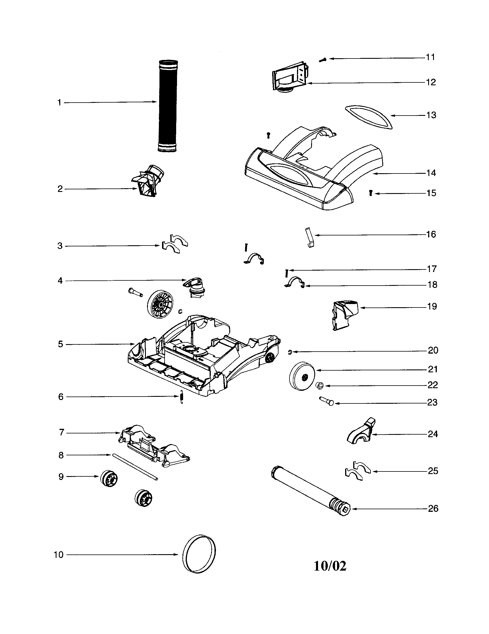 Eureka 5847AZ base/hood diagram