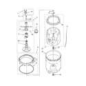 Kenmore 11022802101 agitator, basket and tub diagram