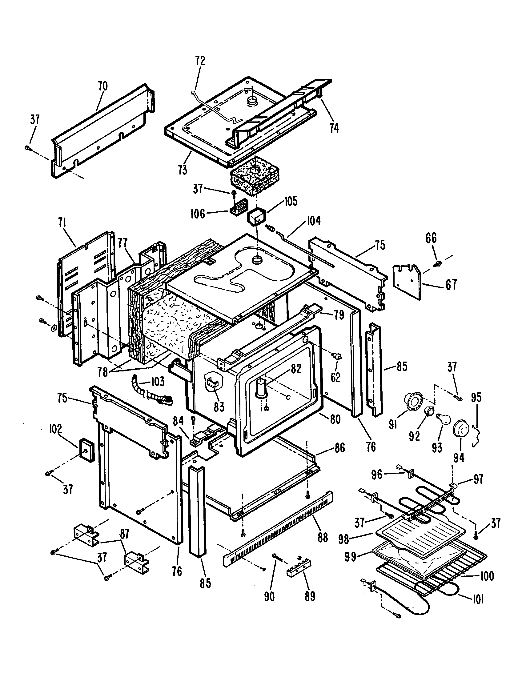 GE JDP36GH3 body diagram