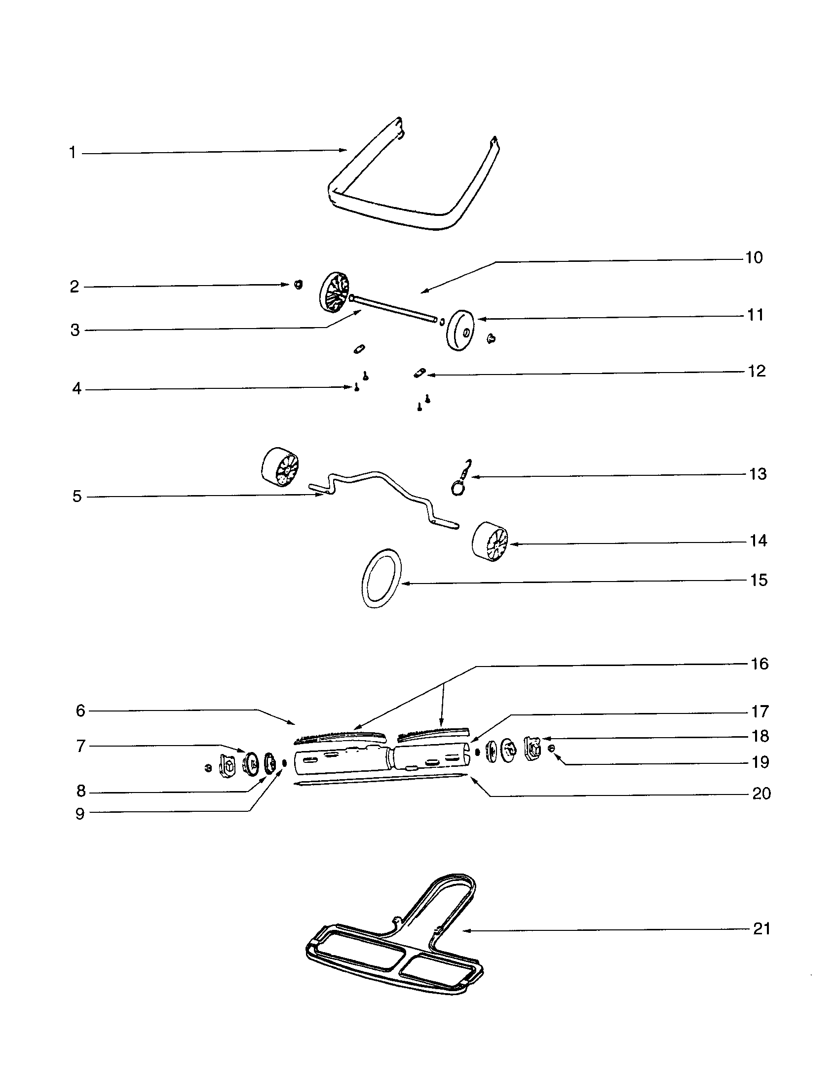 Eureka S647B wheel and axle diagram