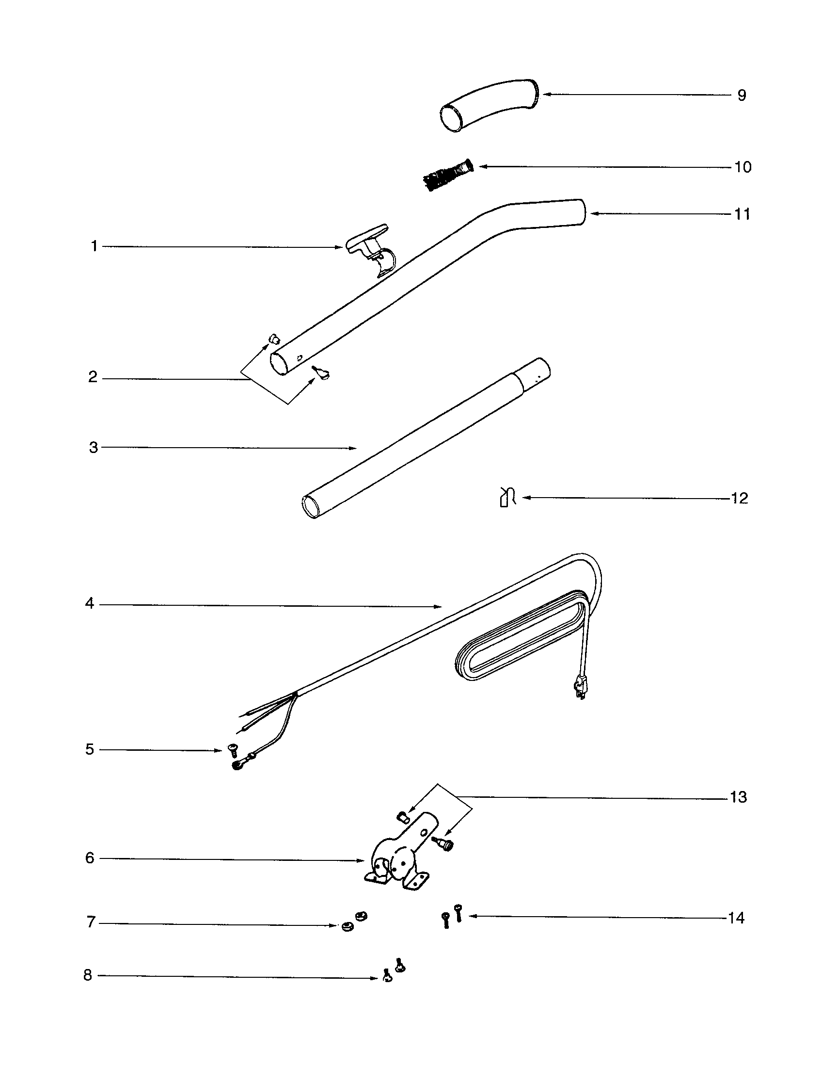 Eureka C2132B handle/cord diagram
