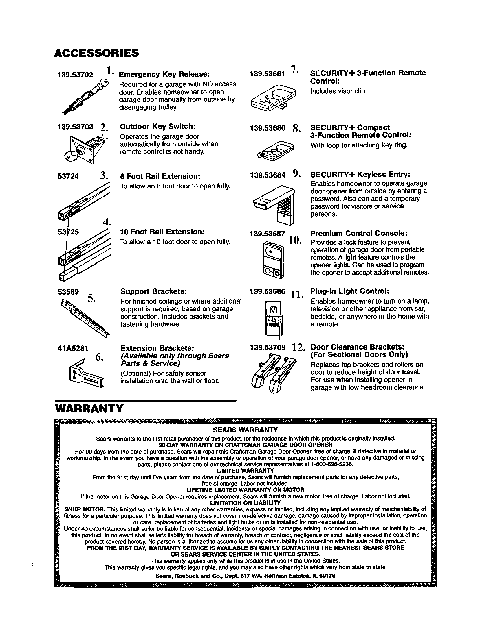 Craftsman 13953990SRT accessories diagram