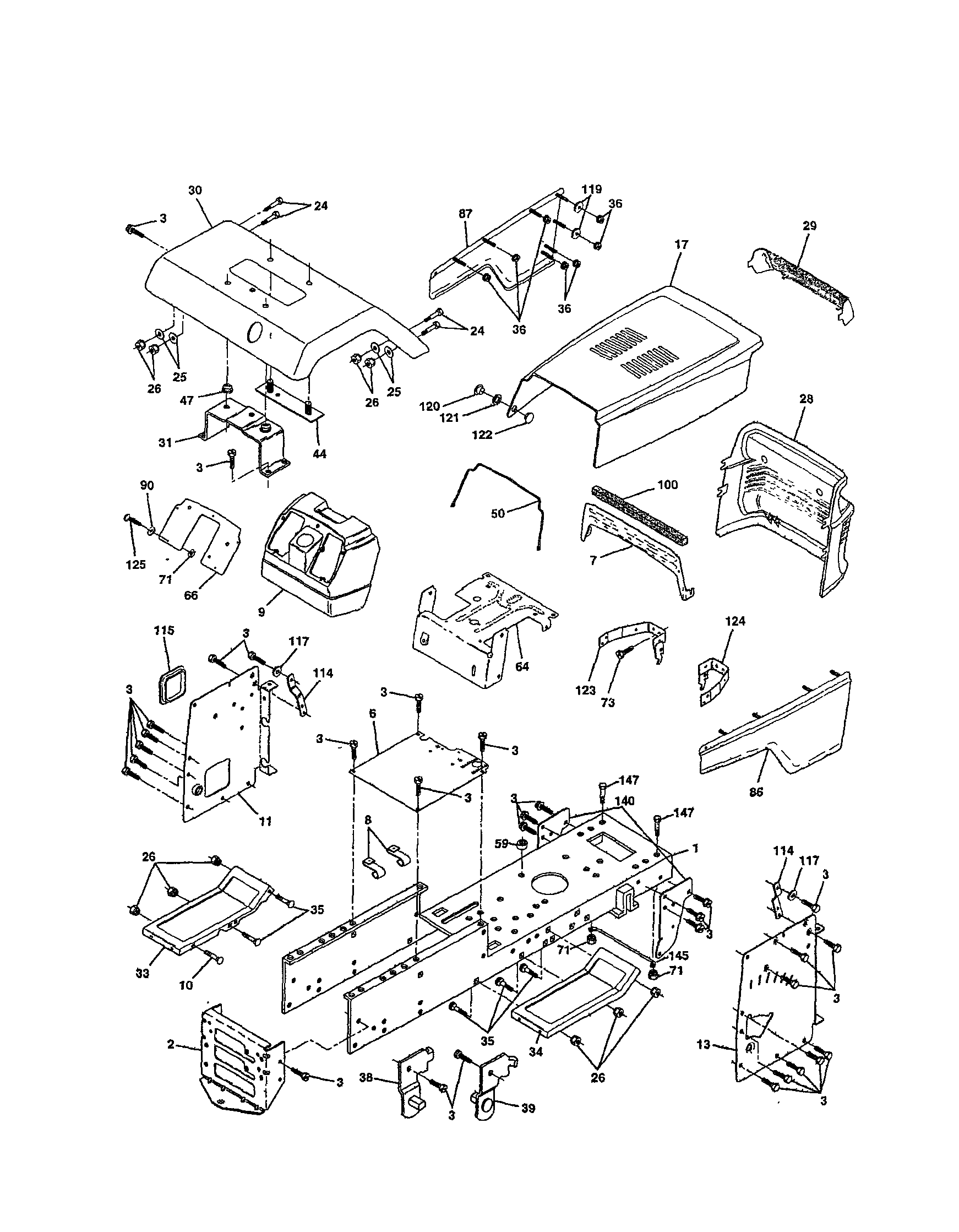 Craftsman 917258681 chassis and enclosures diagram