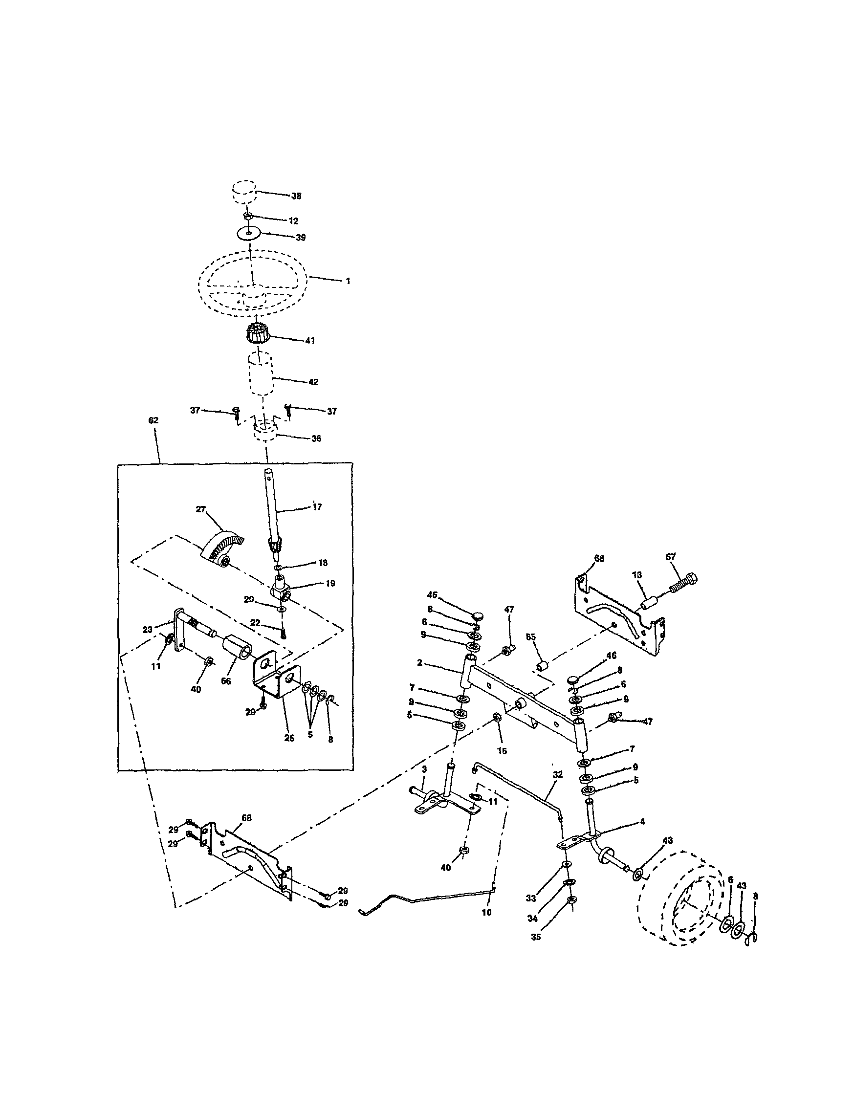 Craftsman 917258681 steering assembly diagram