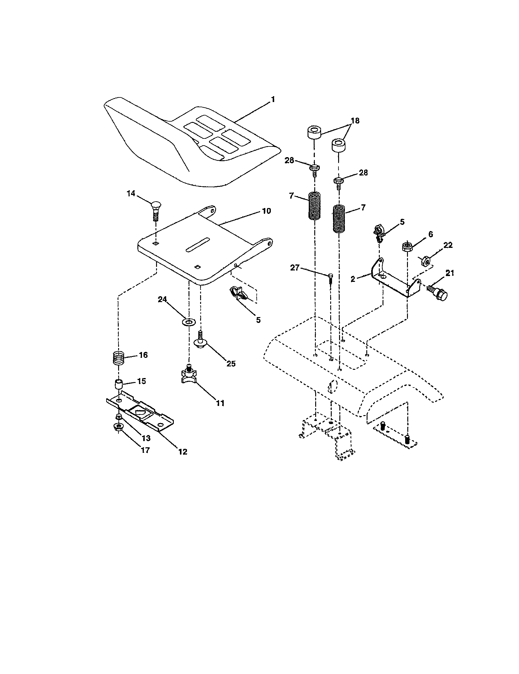 Craftsman 917258681 seat assembly diagram