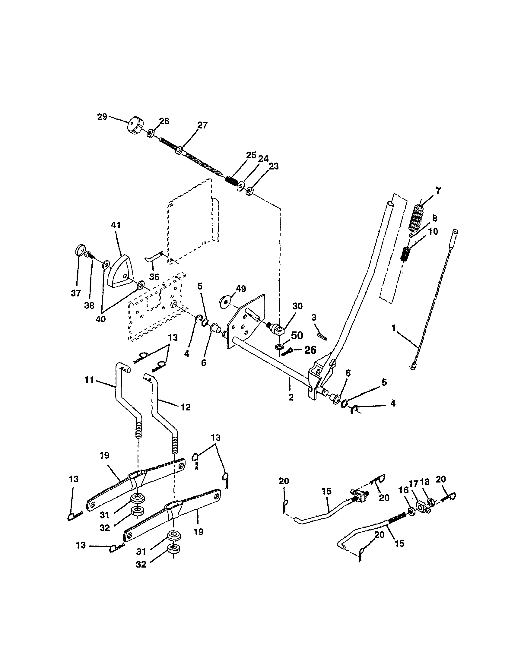 Craftsman 917258681 mower lift diagram