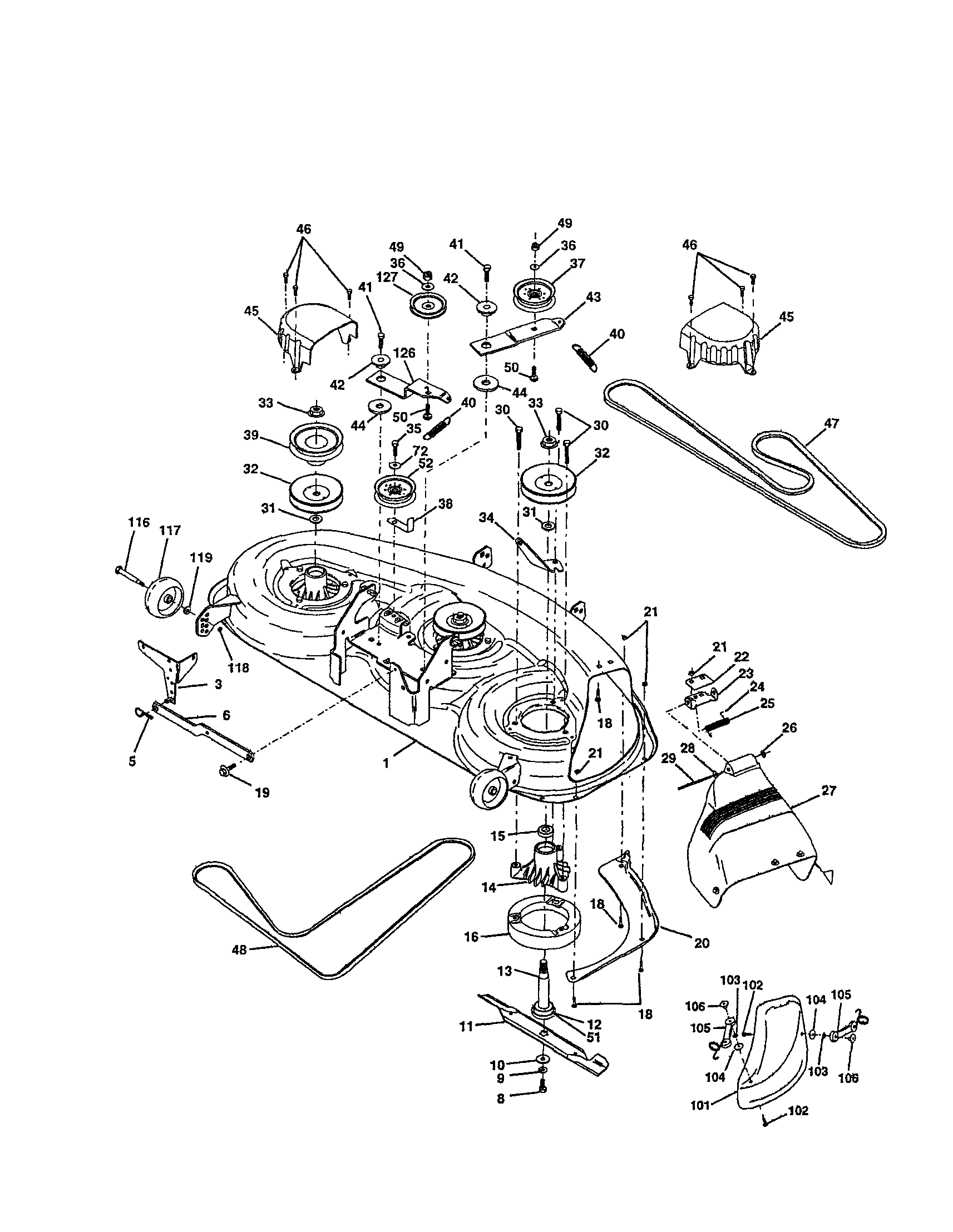 Craftsman 917258681 mower deck diagram