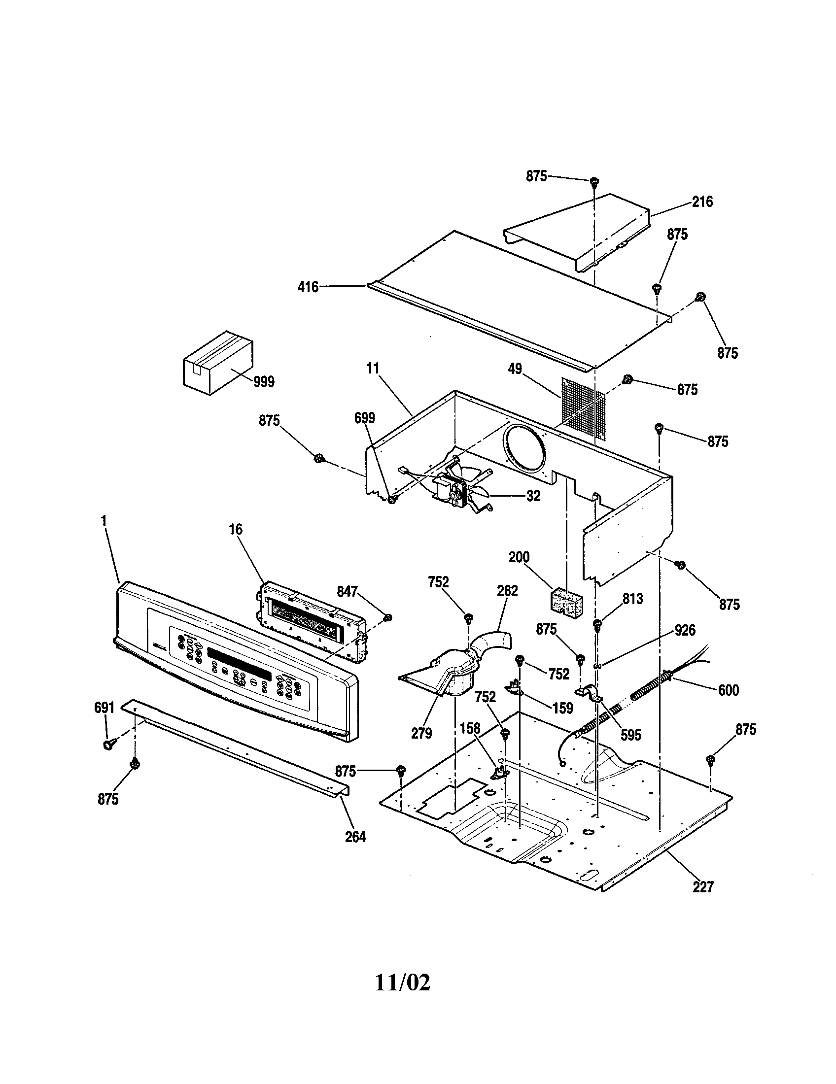 Kenmore 91147742200 control section diagram