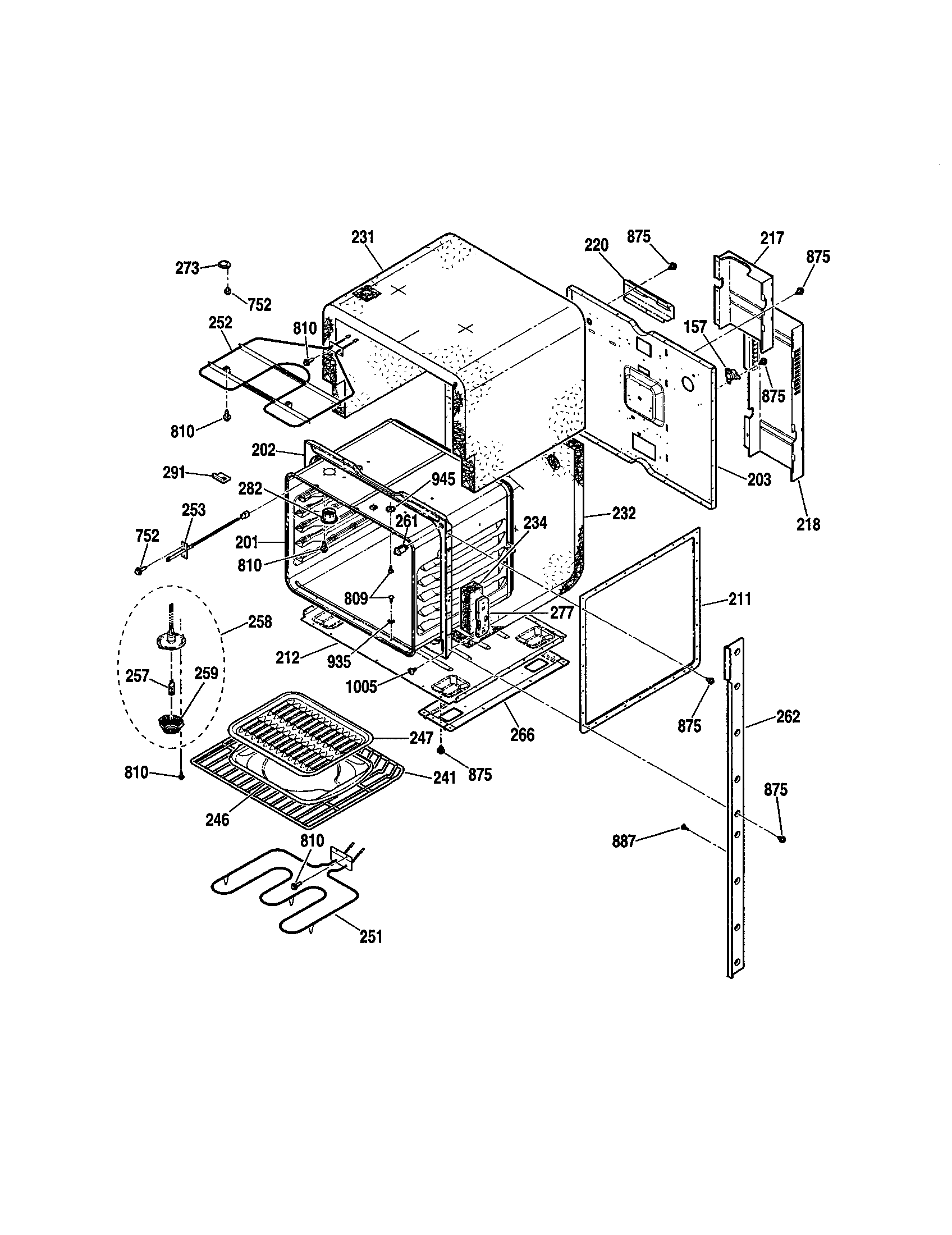 Kenmore 91147742200 upper body diagram