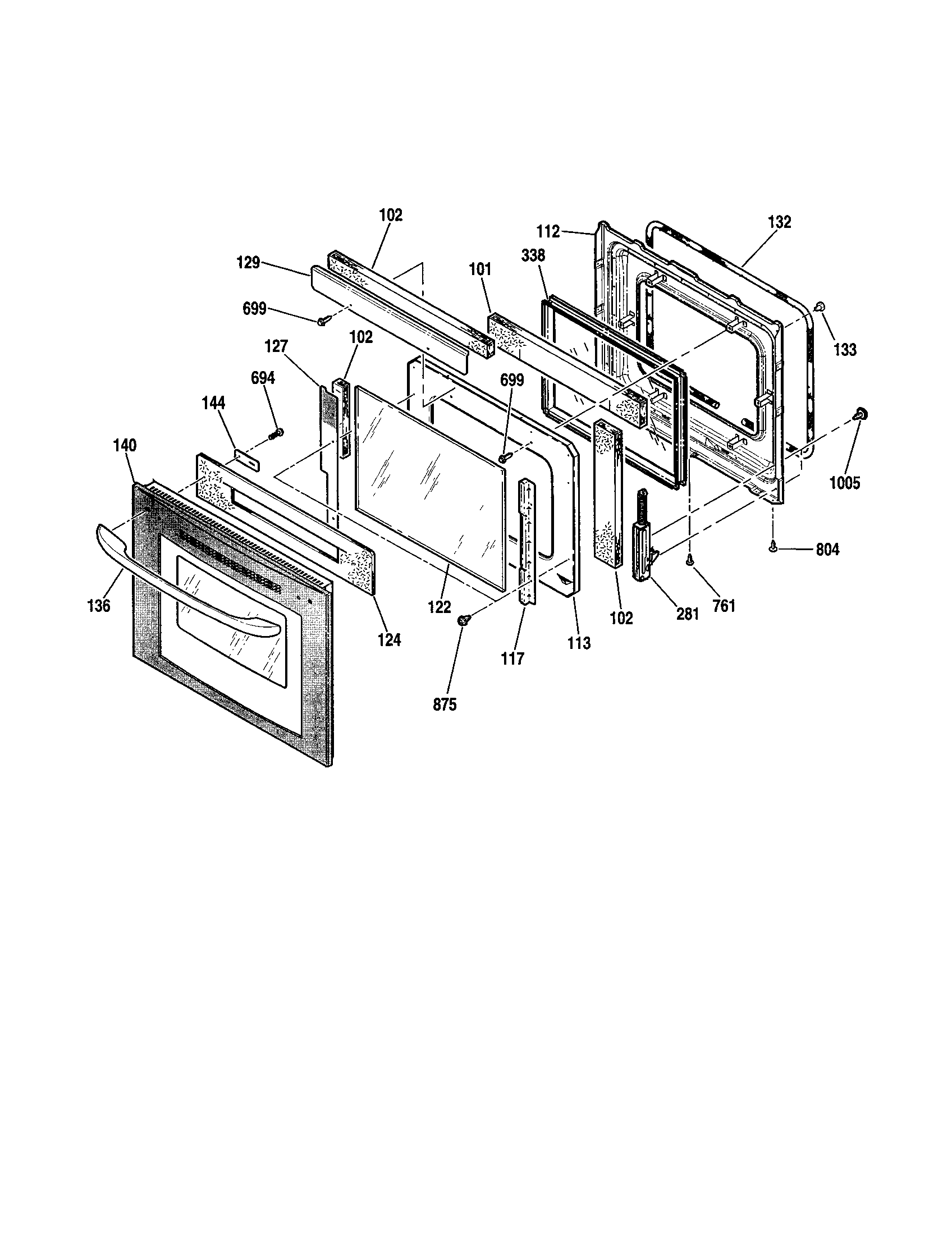 Kenmore 91147742200 door diagram