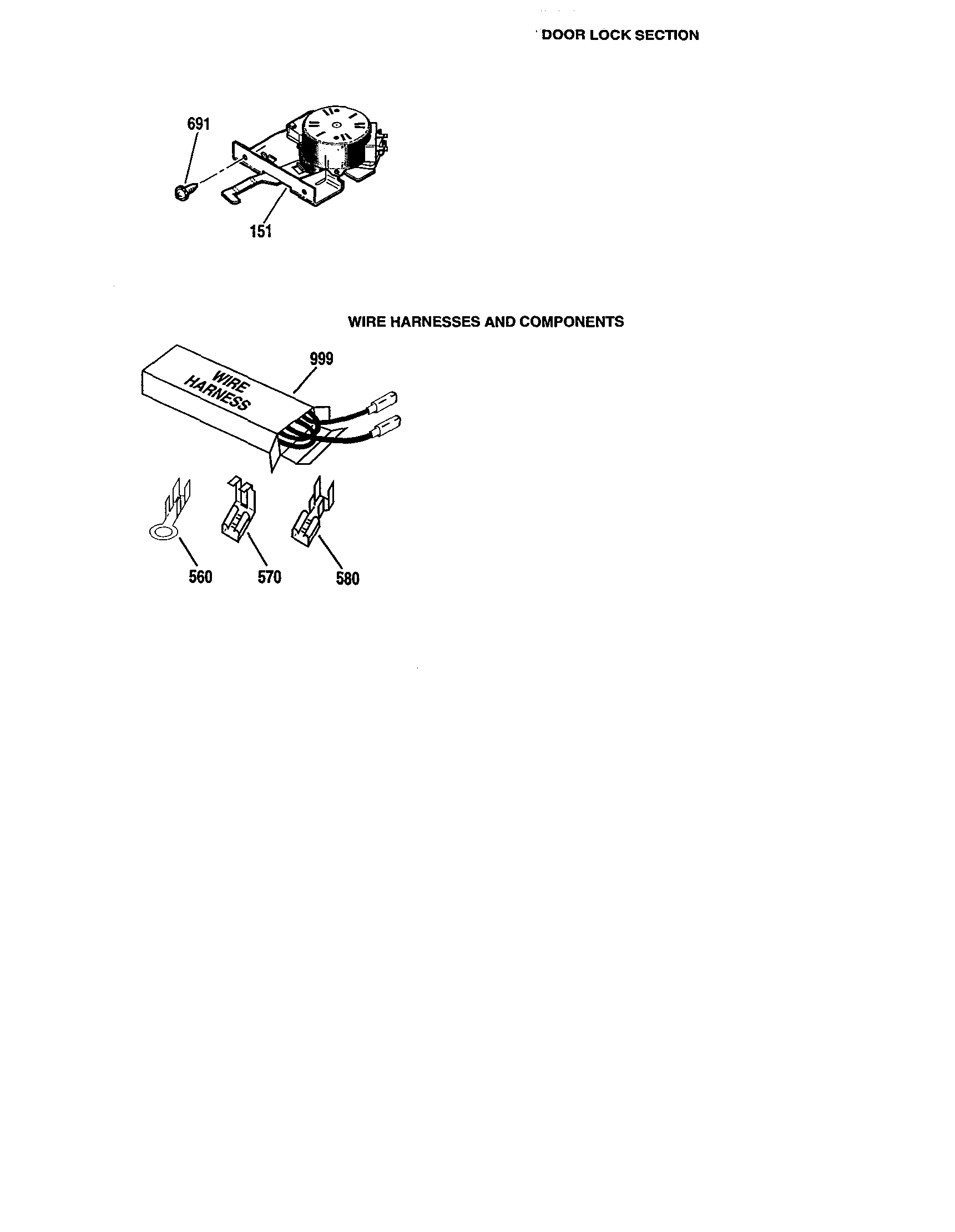 Kenmore 91147703200 door lock/wire harness diagram