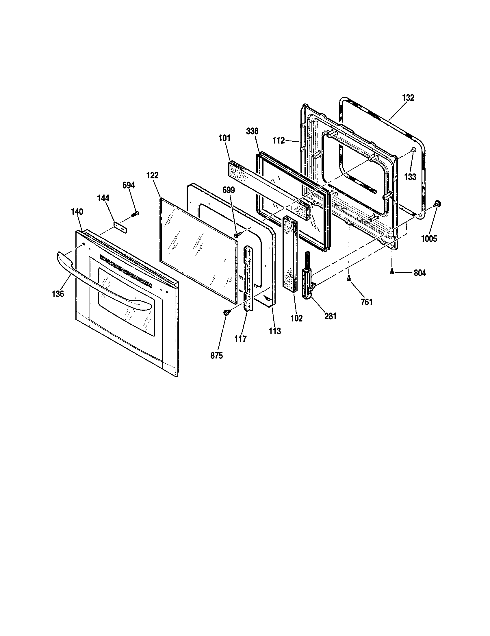 Kenmore 91147703200 door diagram