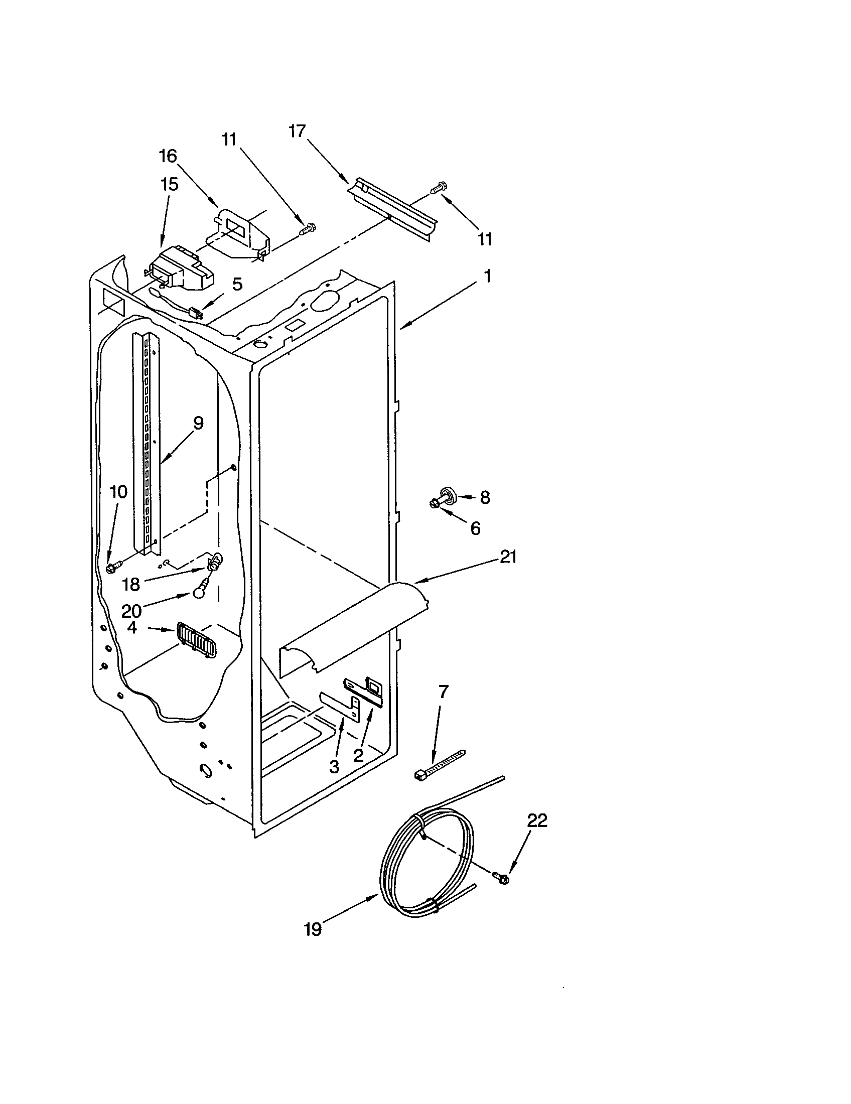 Kenmore 10653276300 refrigerator liner diagram