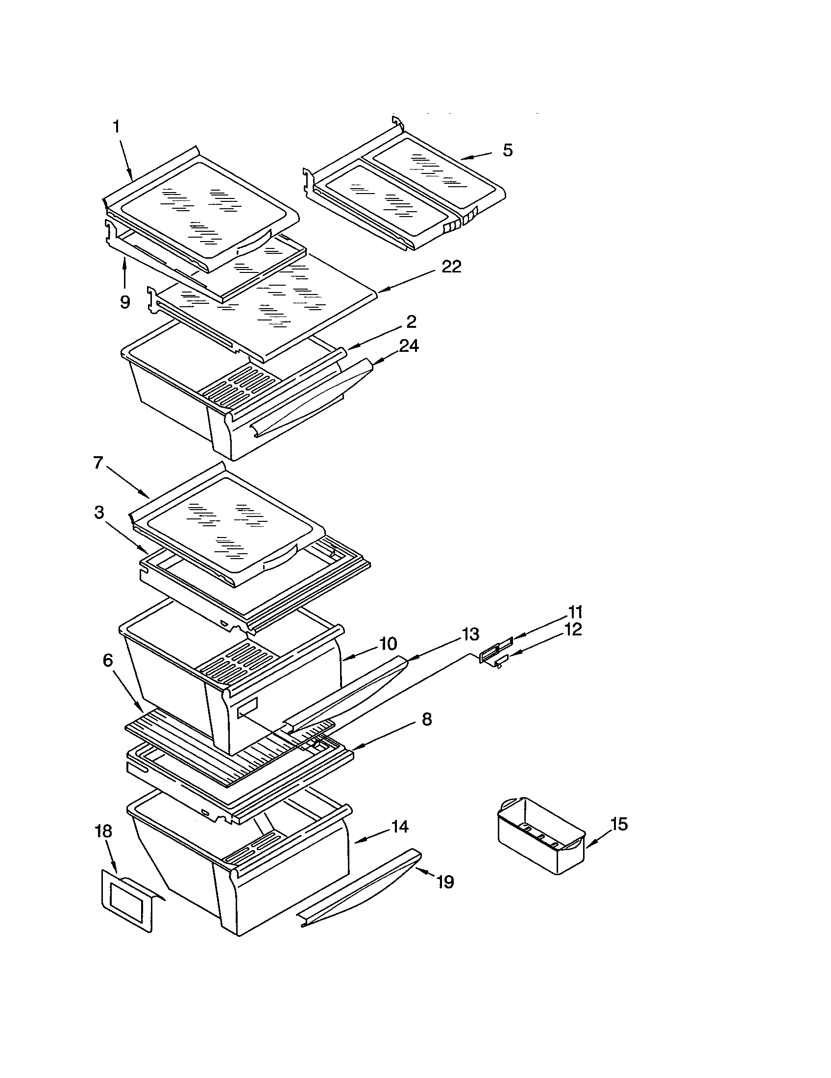 Kenmore 10653276300 refrigerator shelf diagram