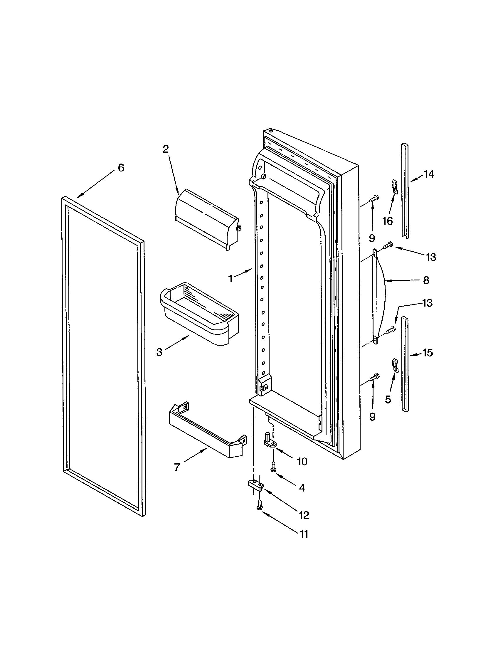 Kenmore 10653276300 refrigerator door diagram