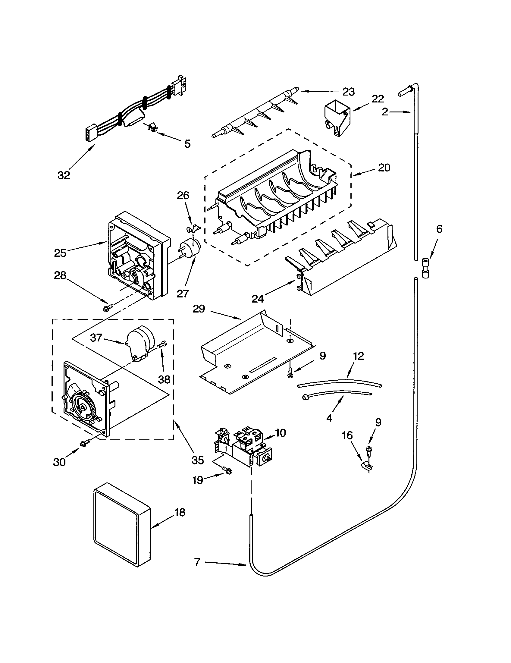 Kenmore 10653276300 icemaker diagram