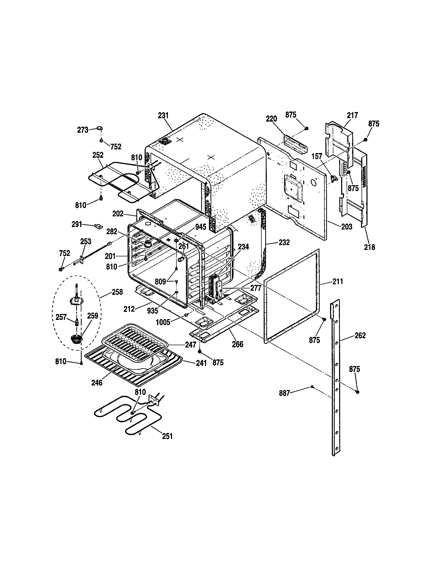 Kenmore 91147724200 upper body diagram