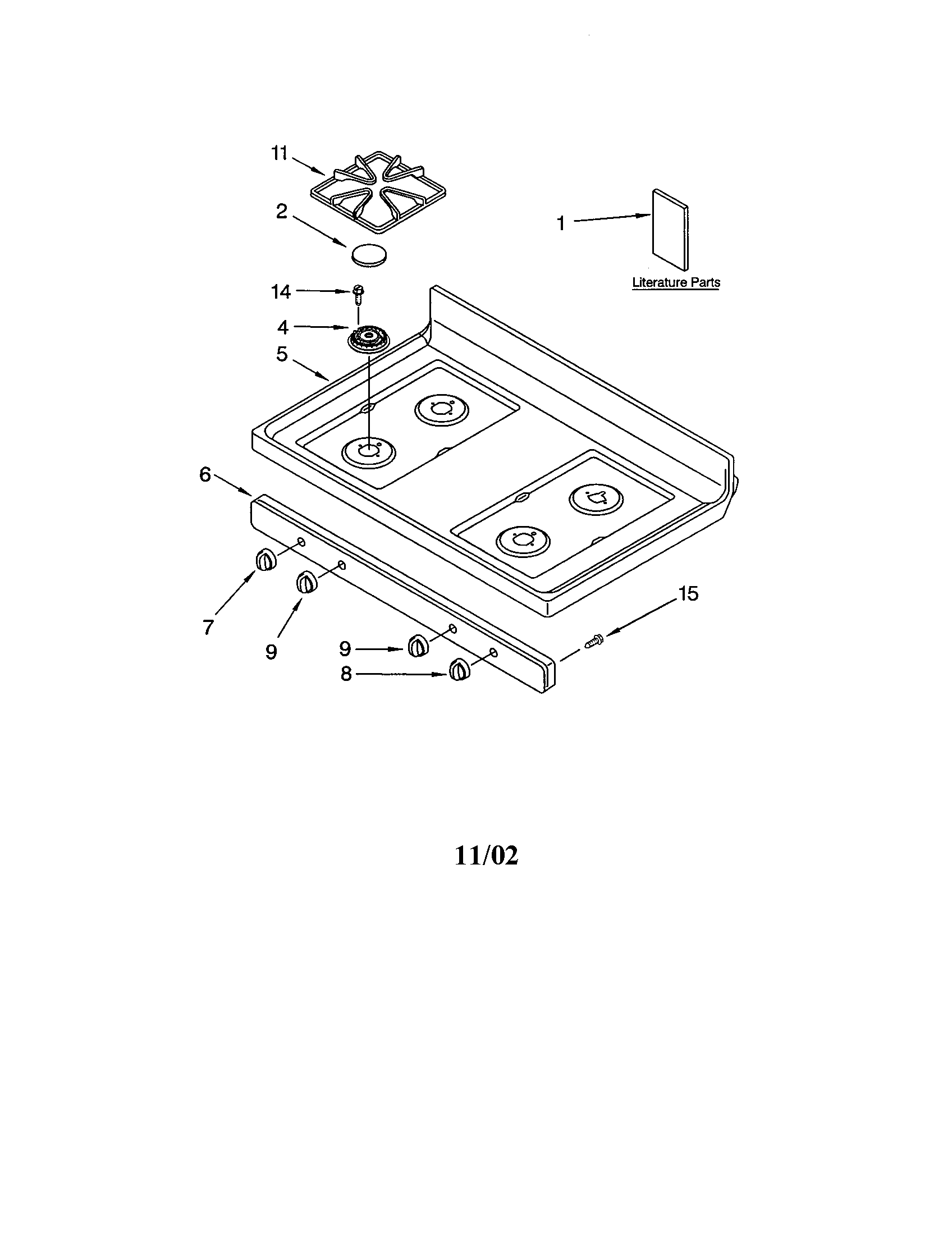 Kenmore 66572012103 cooktop diagram