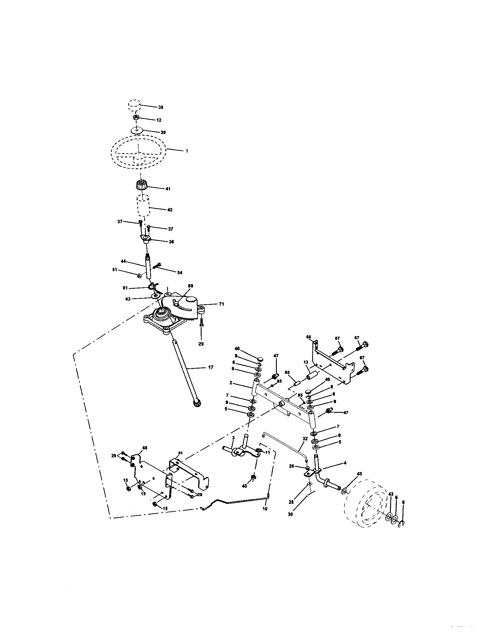 Craftsman 917272921 steering assembly diagram