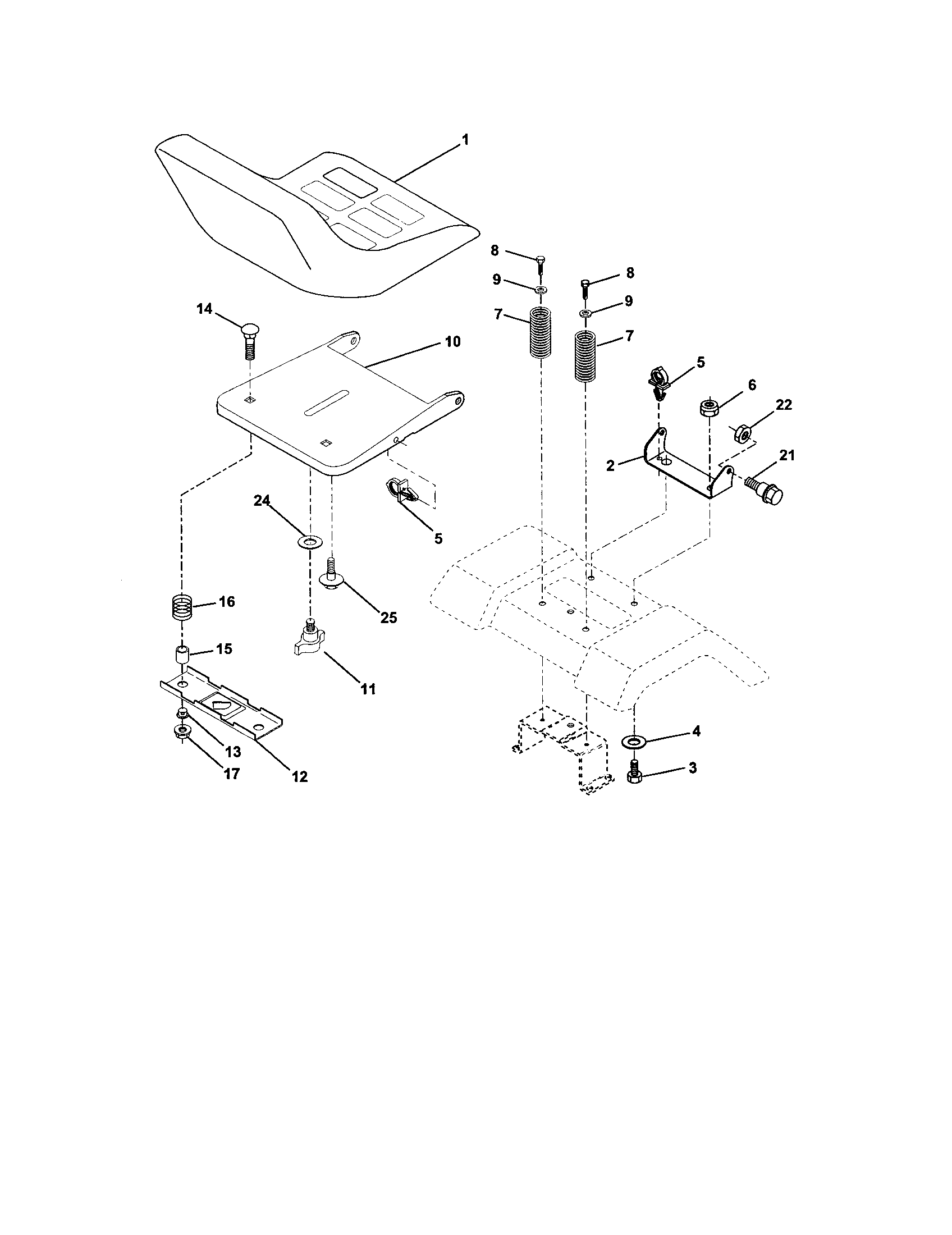 Craftsman 917272921 seat assembly diagram