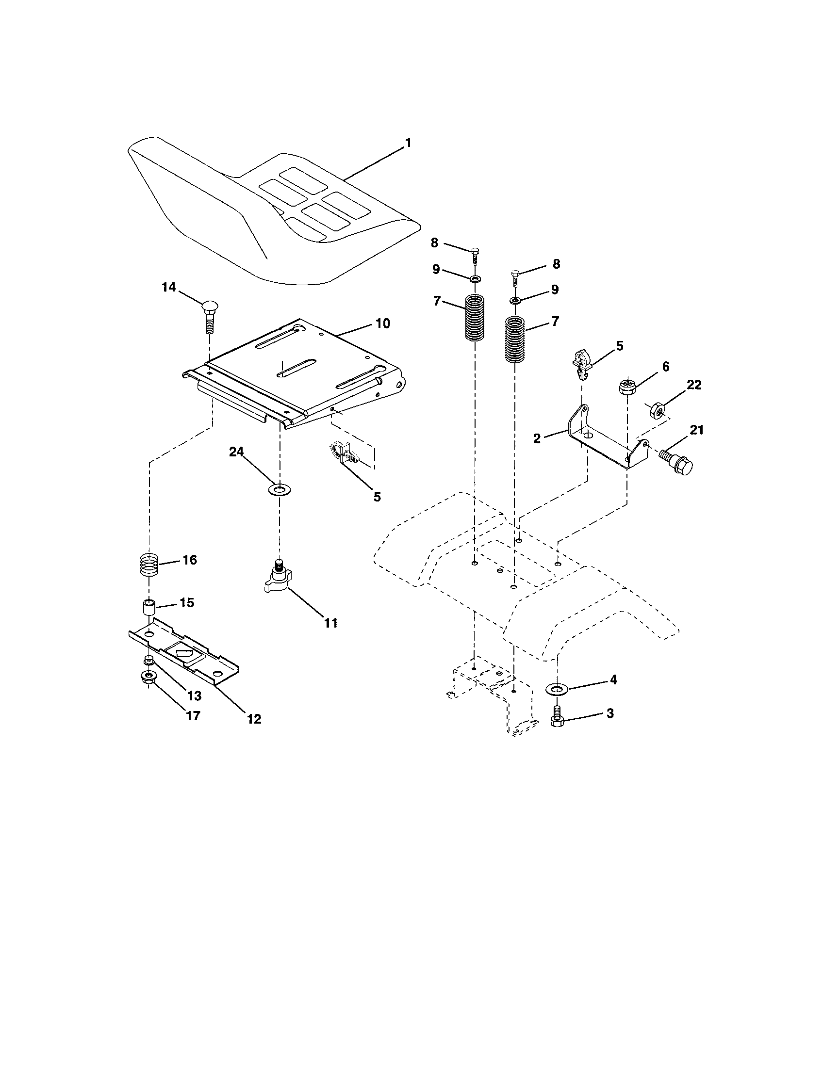 Craftsman 917272911 seat assembly diagram