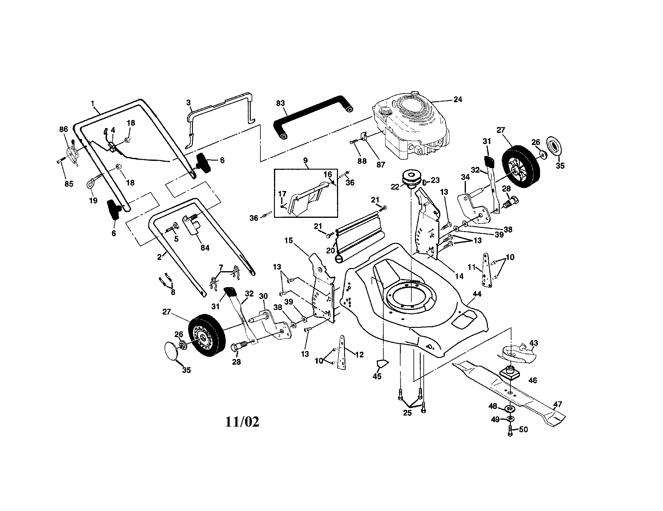 Craftsman 917378442 lawn mower diagram