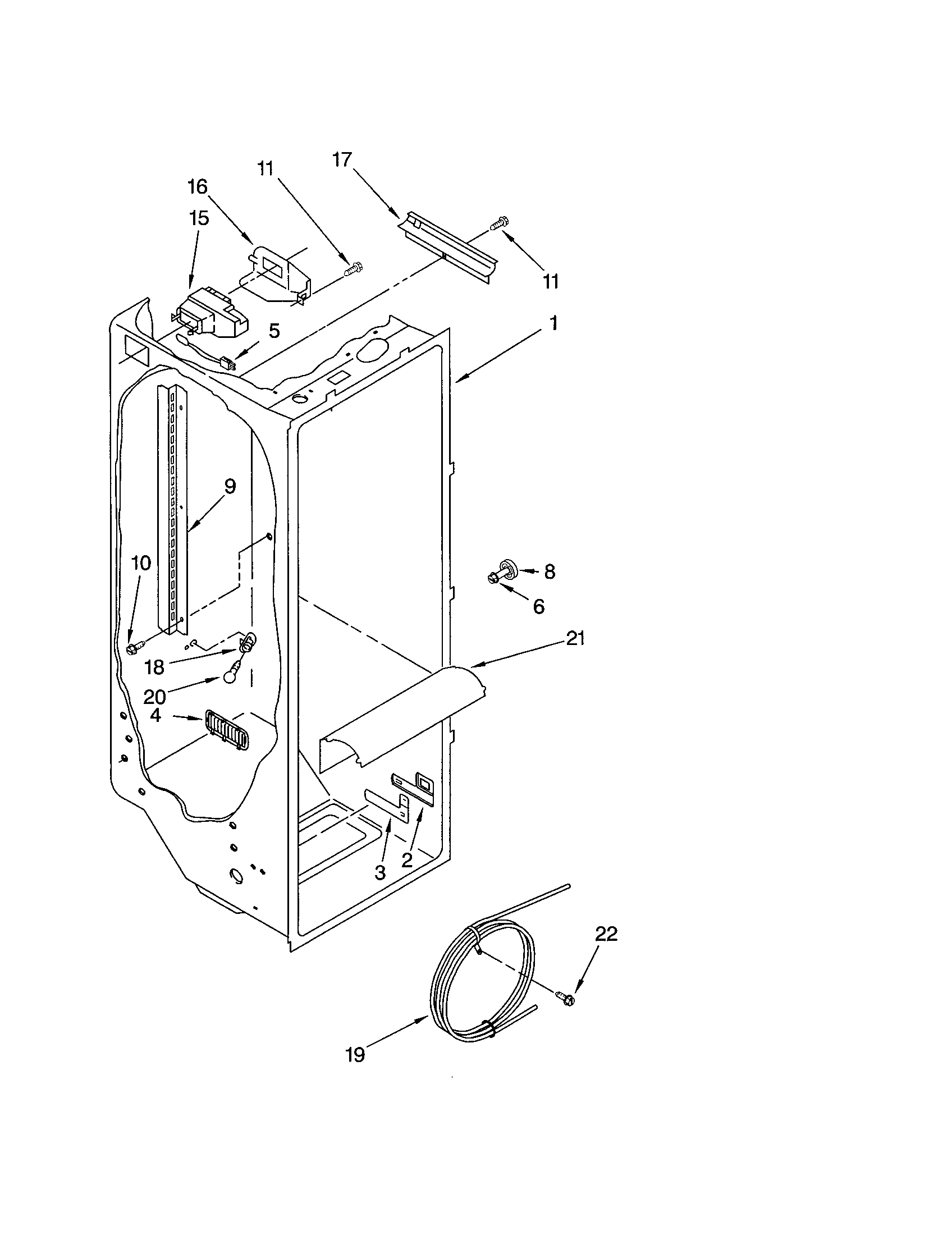 Kenmore 10652294100 refrigerator liner diagram