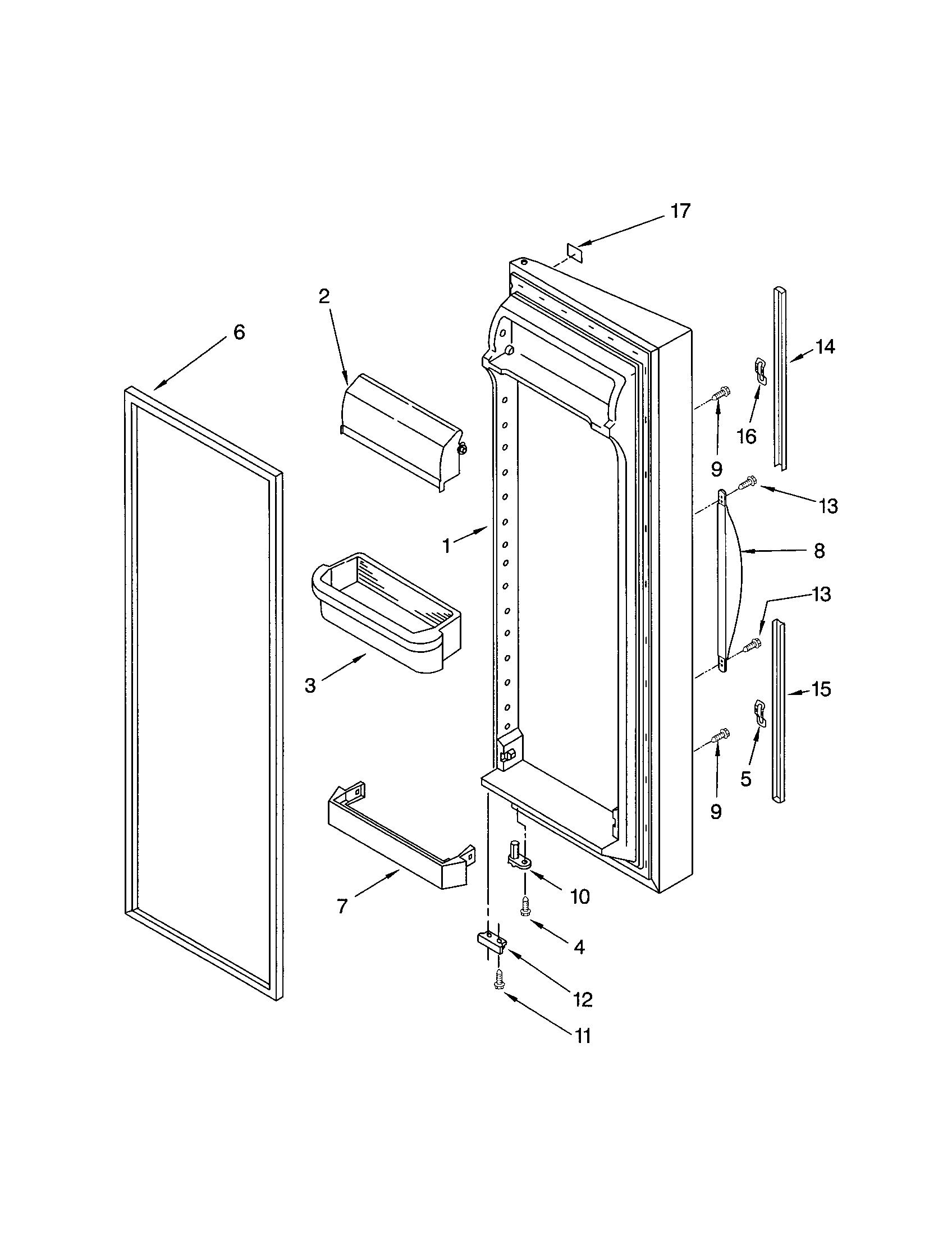 Kenmore 10652294100 refrigerator door diagram